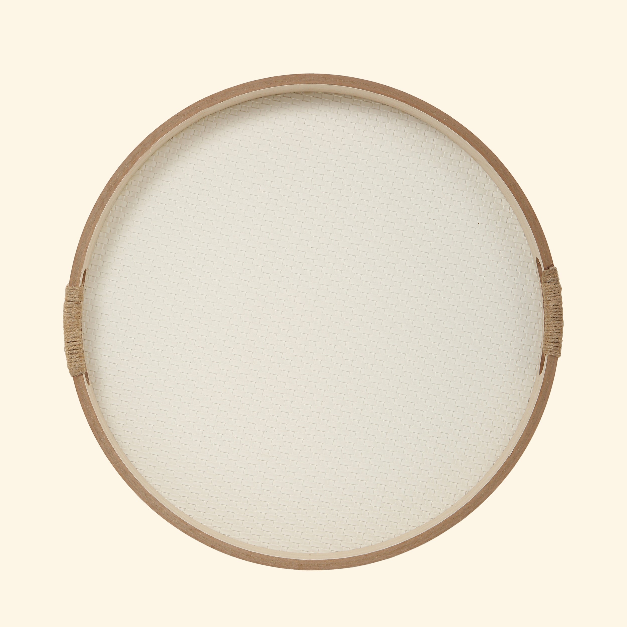 White Basic Round Tray (Set Of 2)