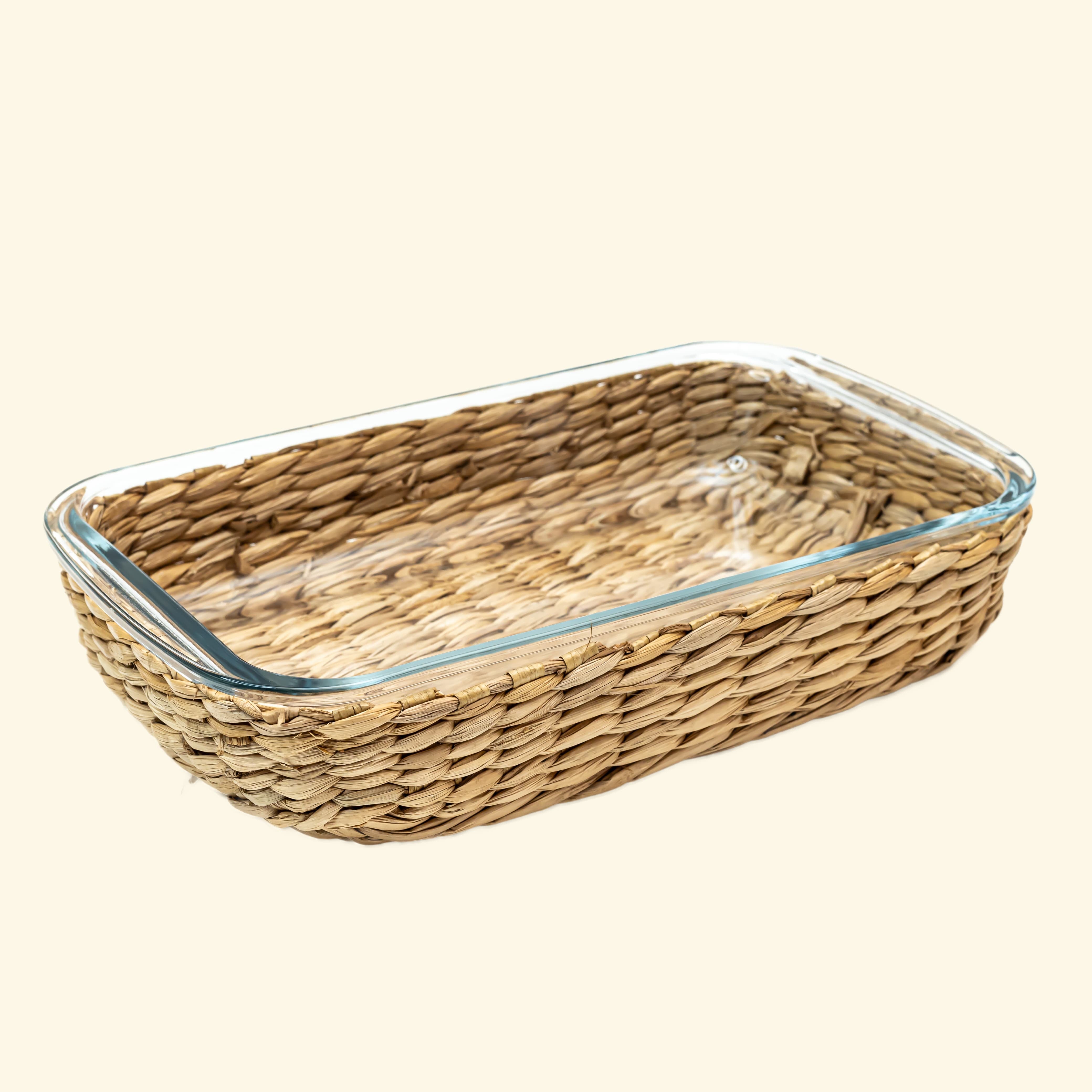 Glass Baking dish with cane cover