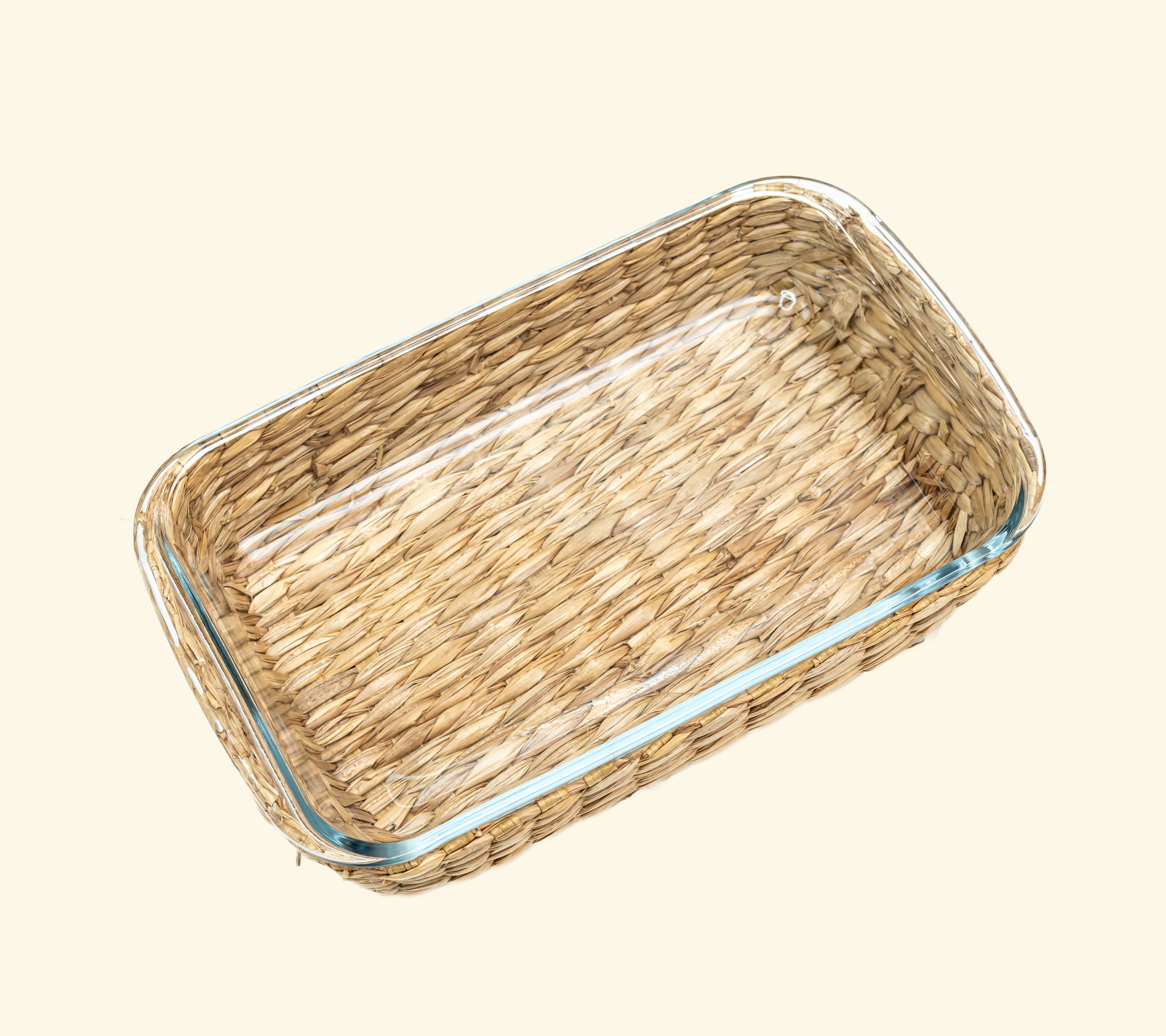 Glass Baking dish with cane cover