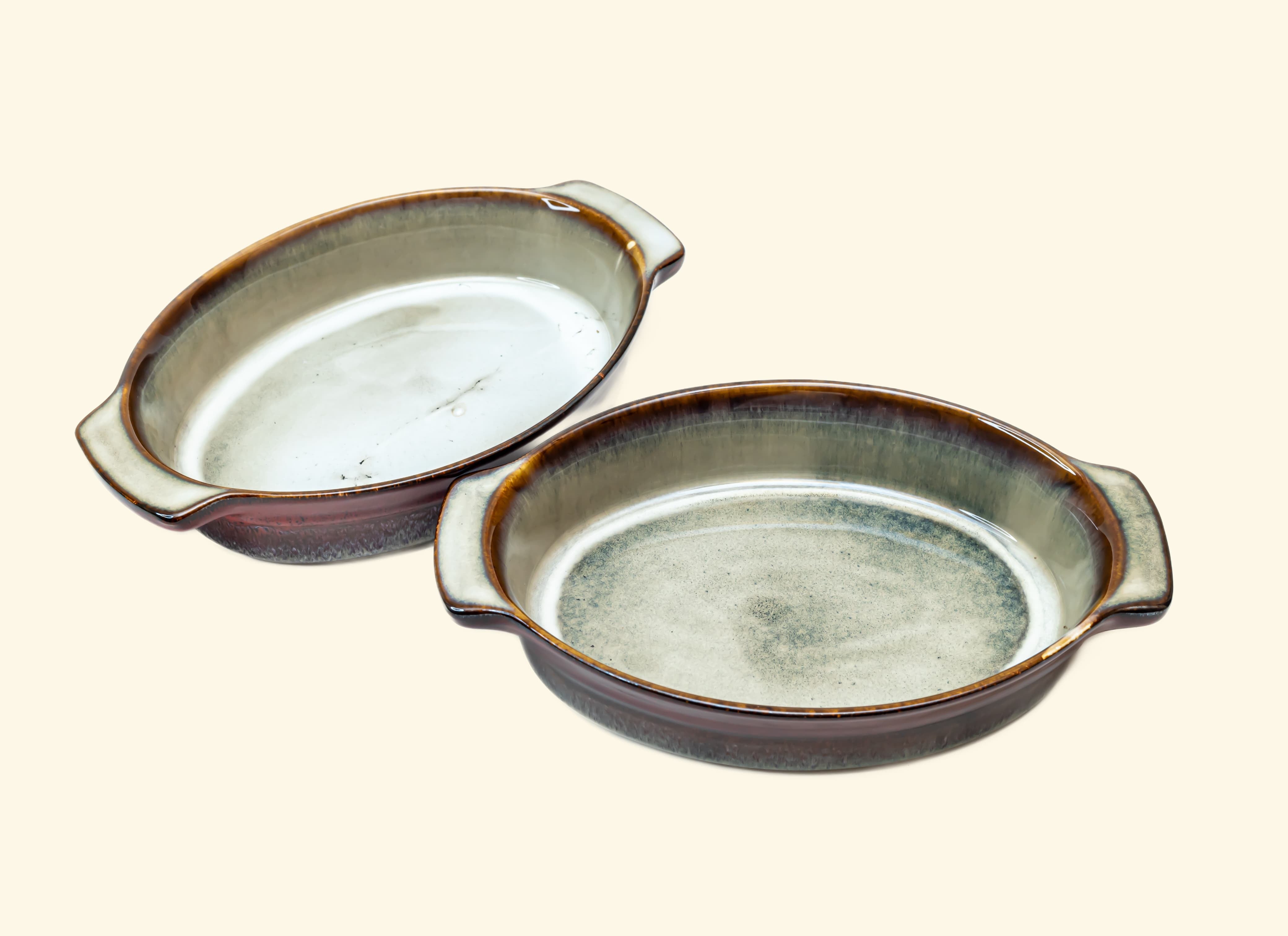 SET OF 2 CERAMIC OVAL DISH
