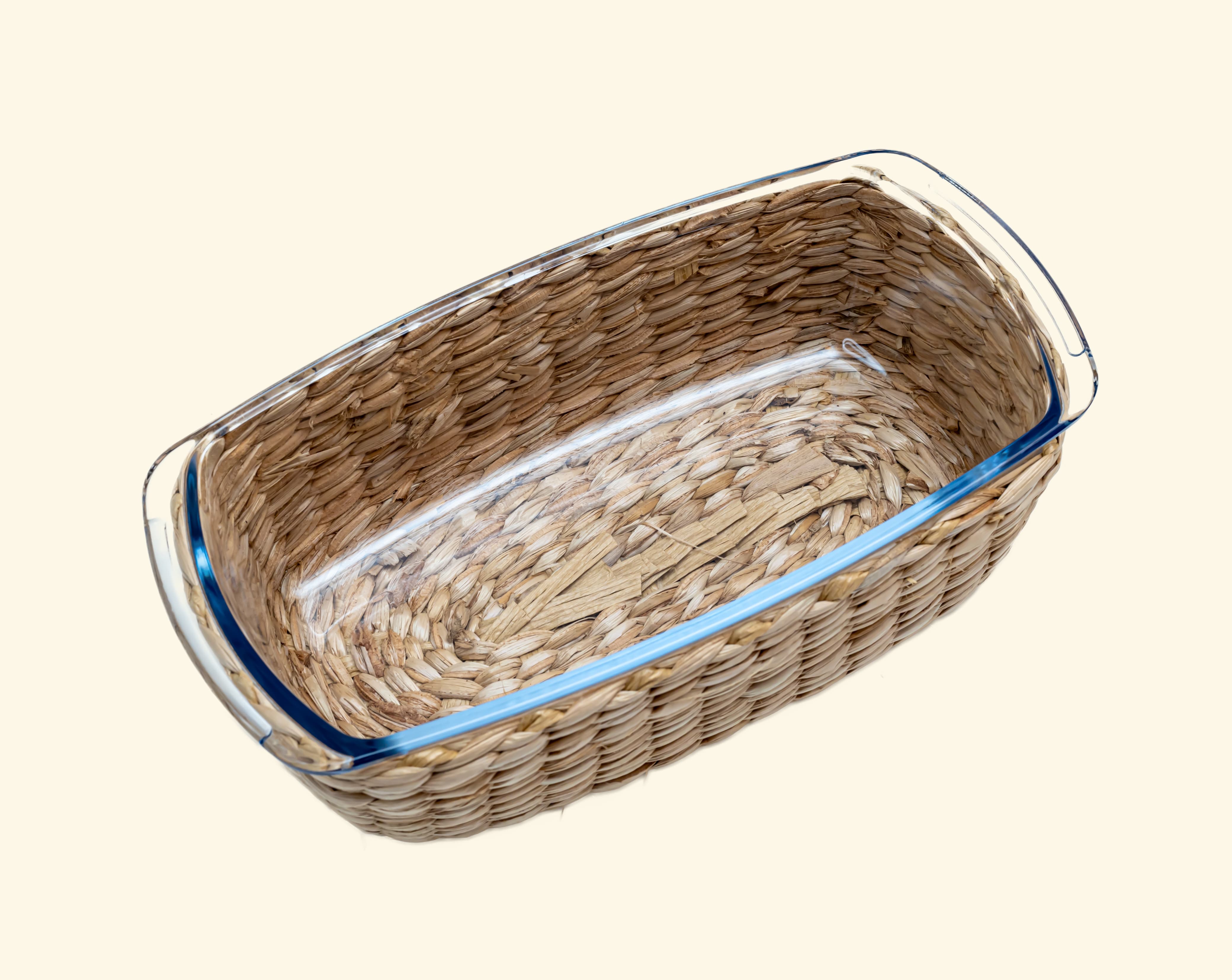Glass Baking dish with cane cover
