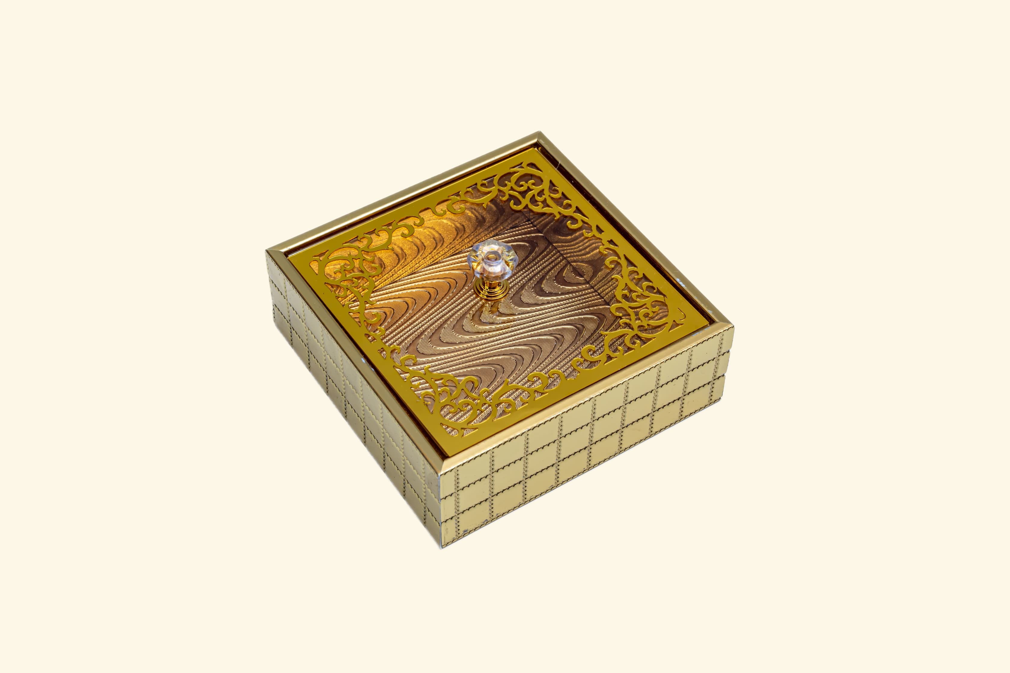 Golden Metal Dry fruit tray