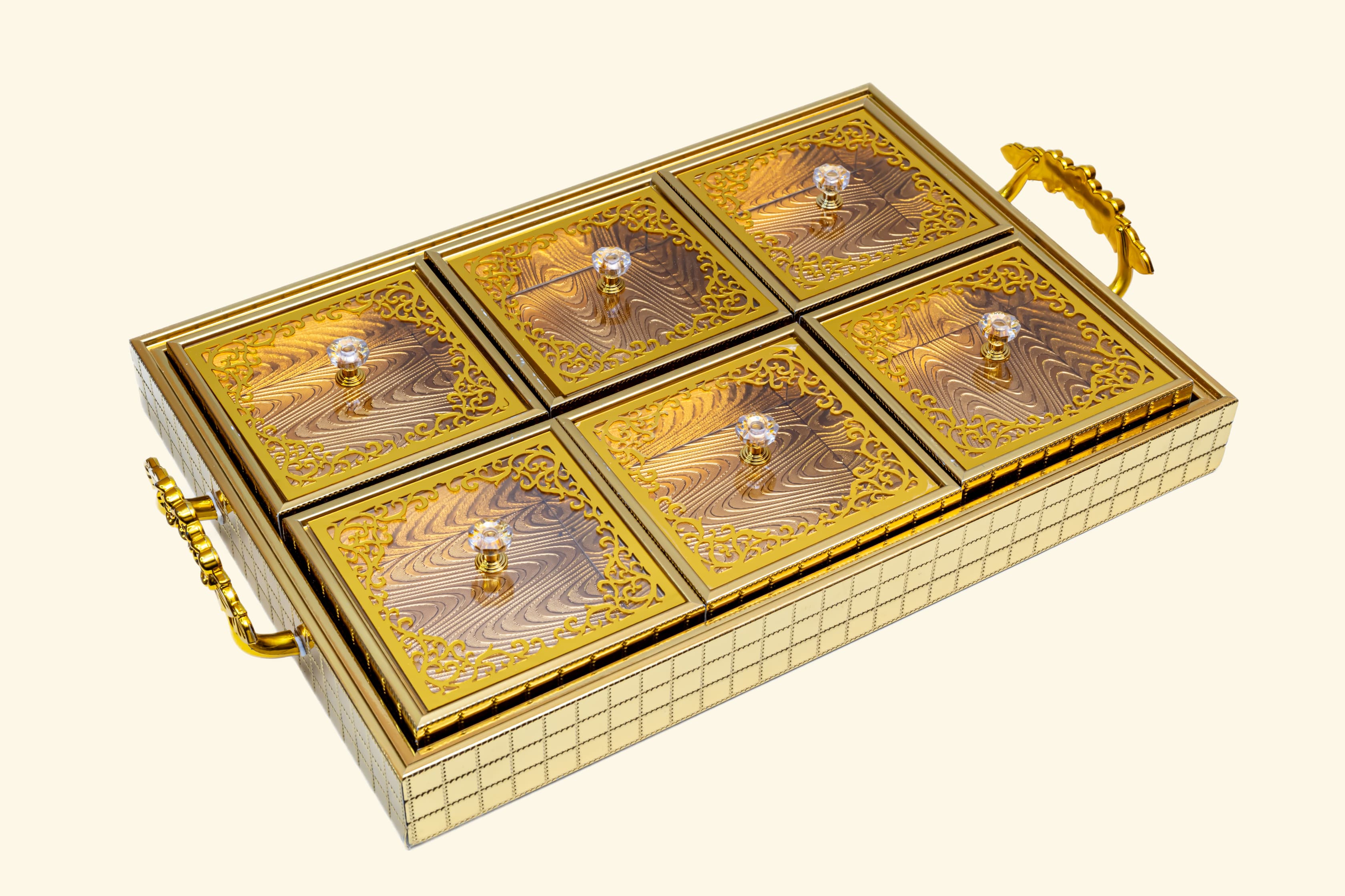 Golden Metal Dry fruit tray