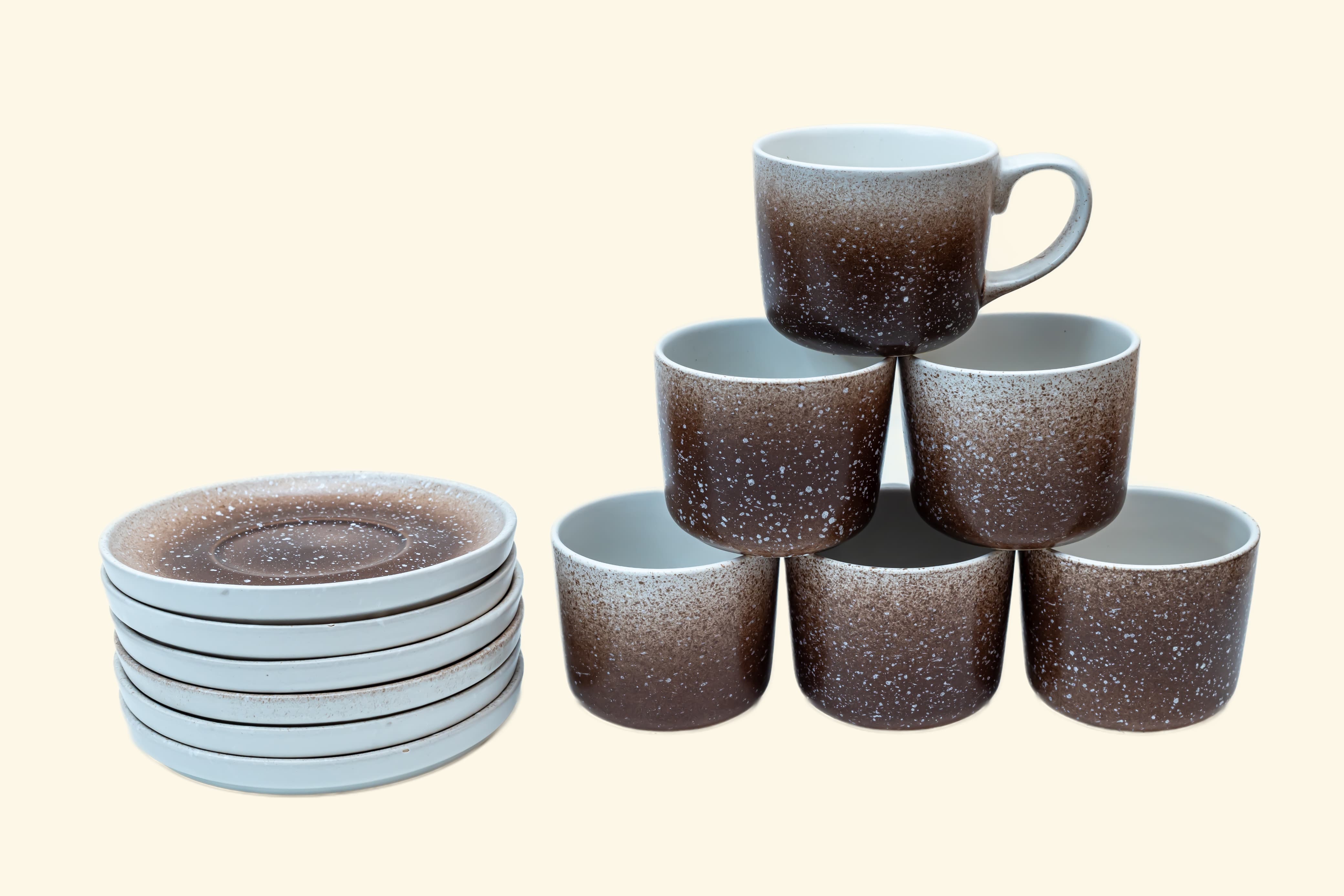 Ceramic Cup & Saucer (Set Of 6+6)