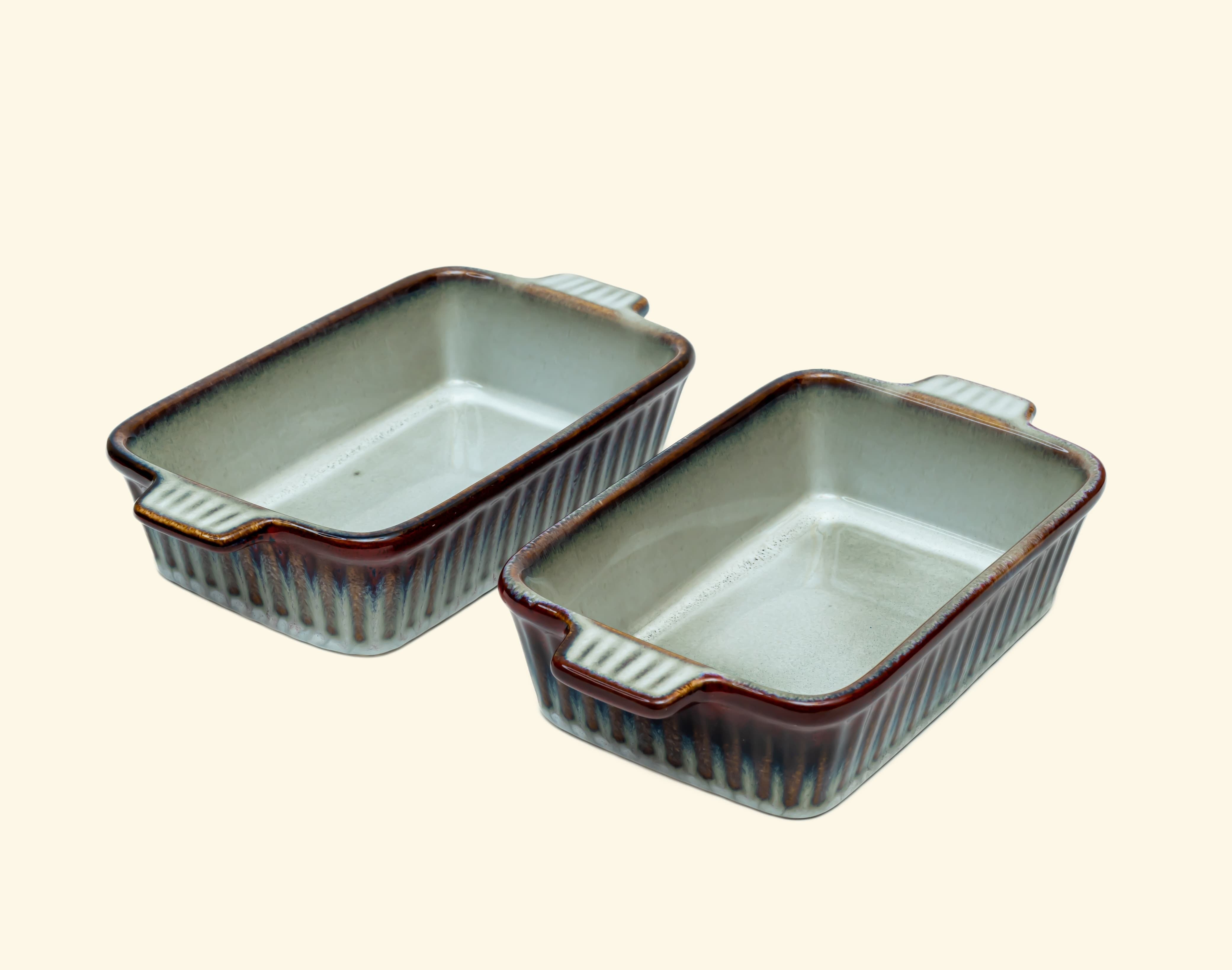 Set of 2 Rectangular ceramic Dish