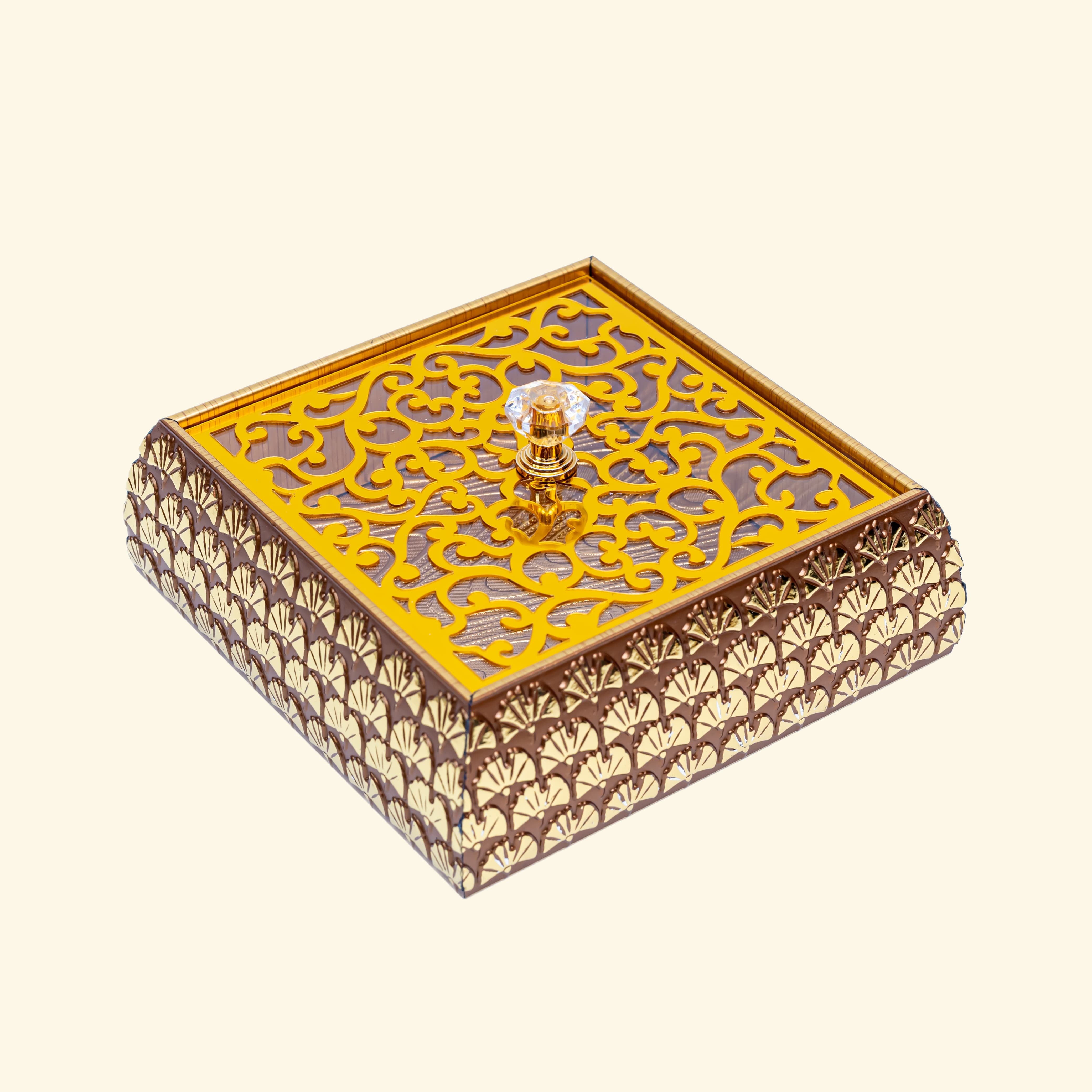 Golden Metal Dry fruit tray