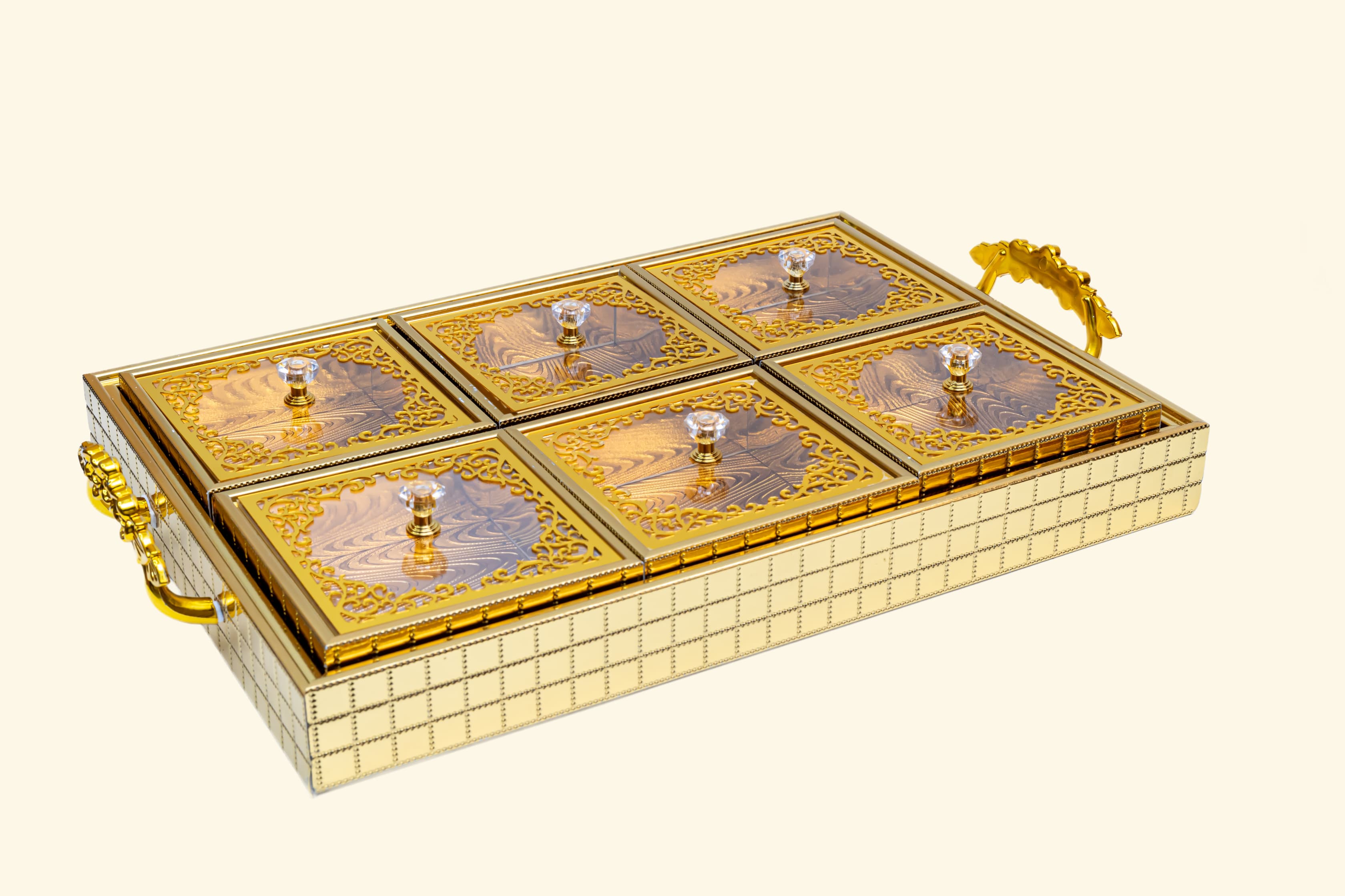 Golden Metal Dry fruit tray
