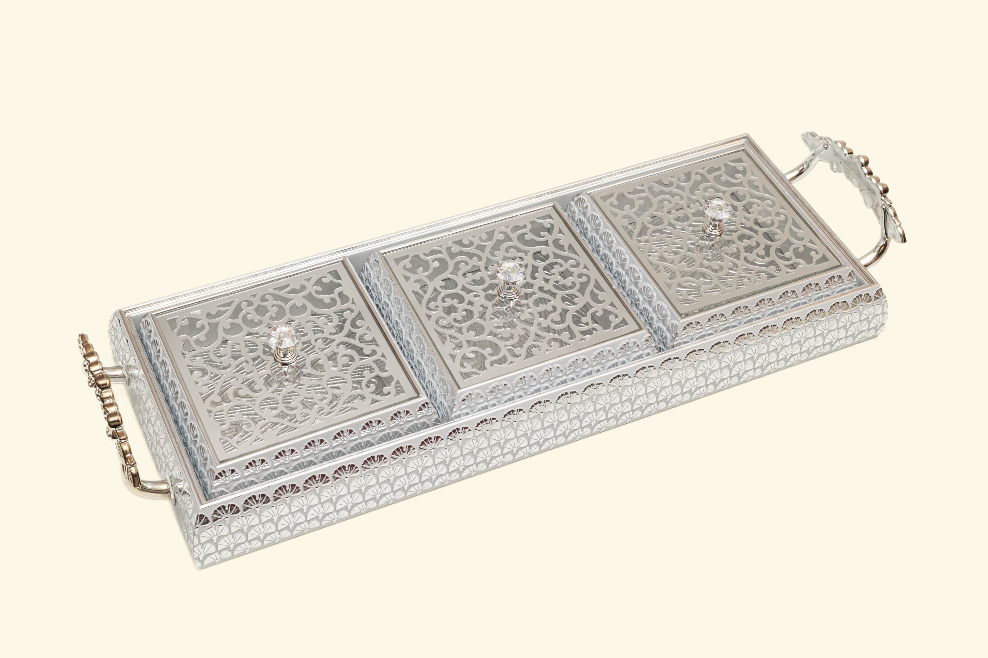 Silver Metal Dry fruit tray