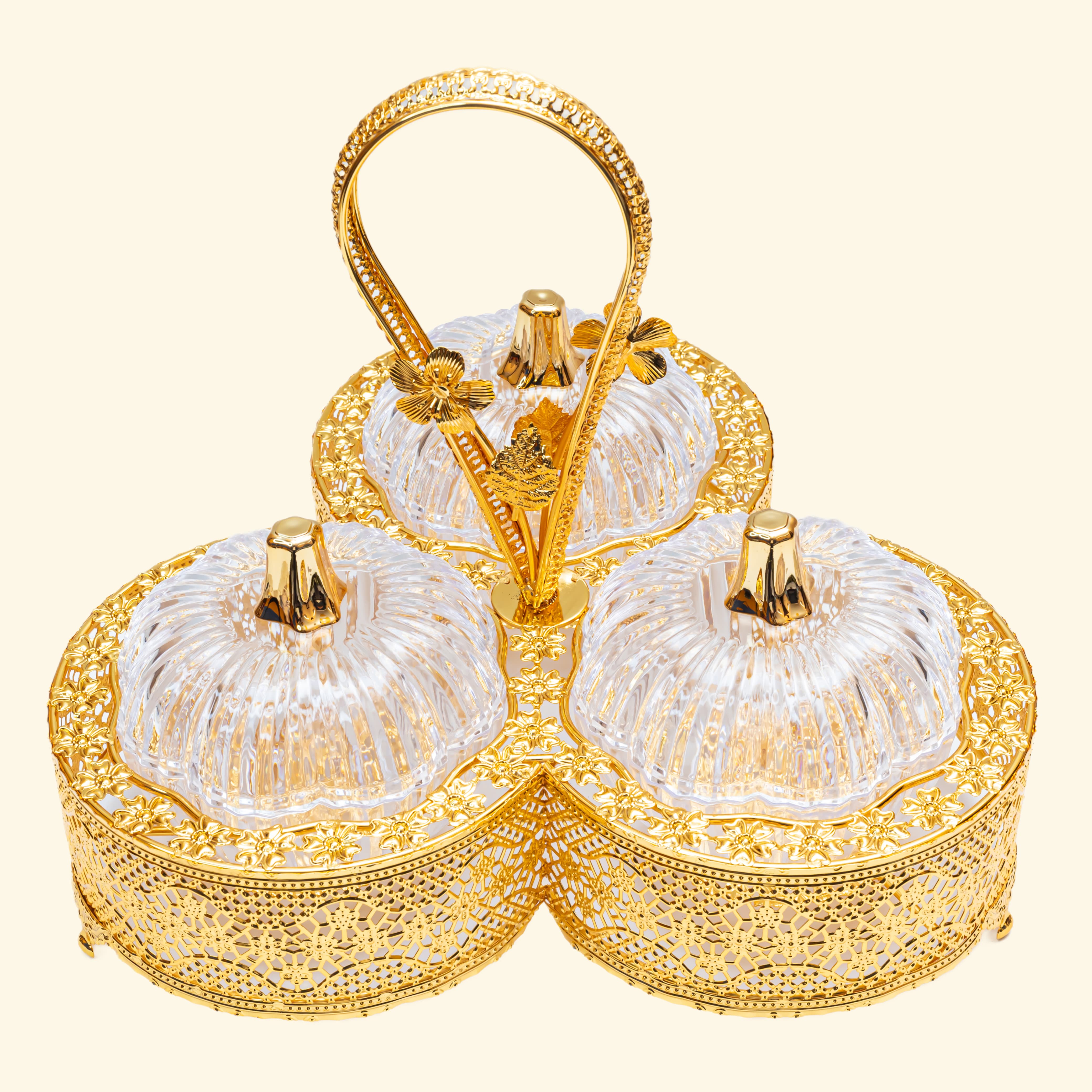 Golden Metal Dry fruit tray