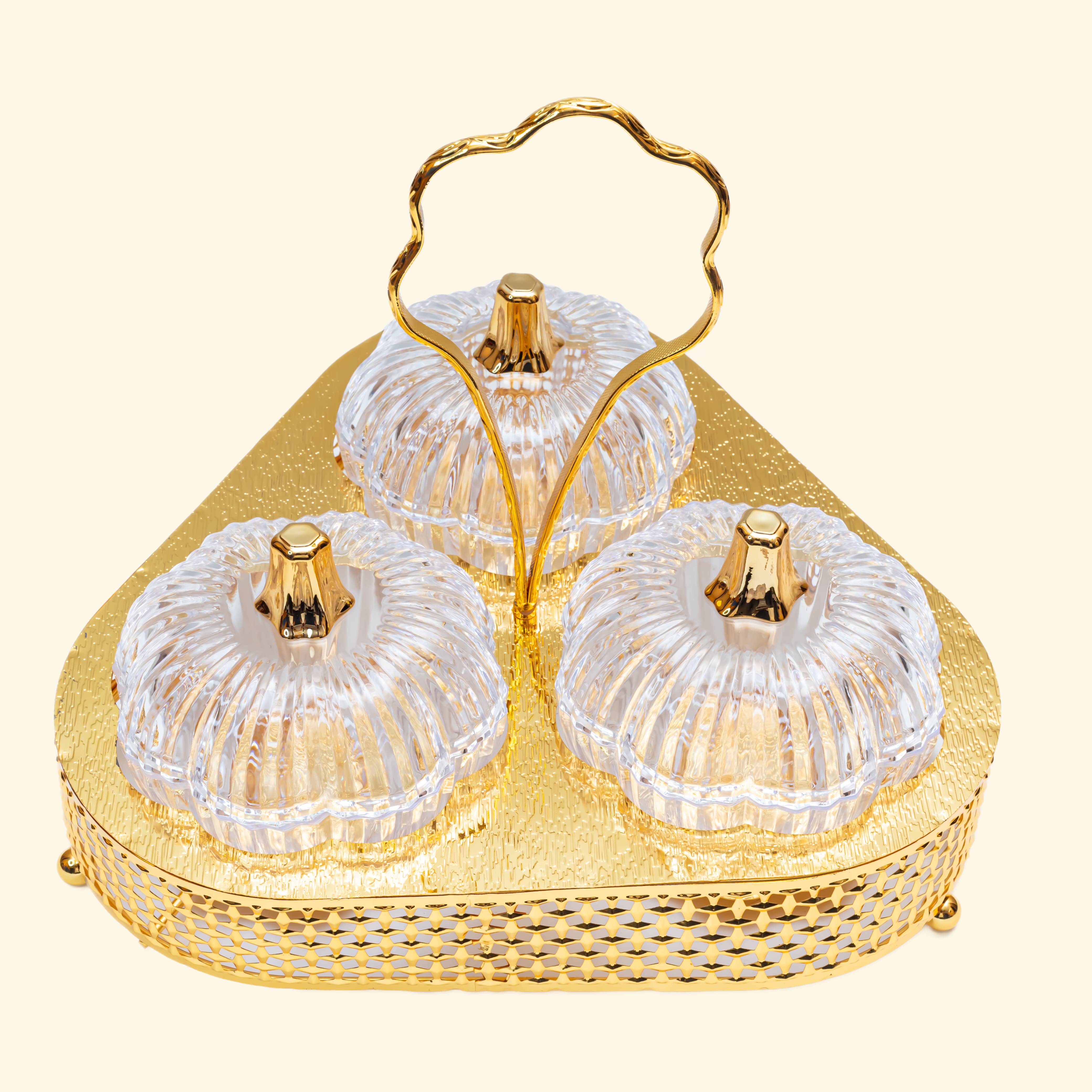 Golden Metal Dry fruit tray
