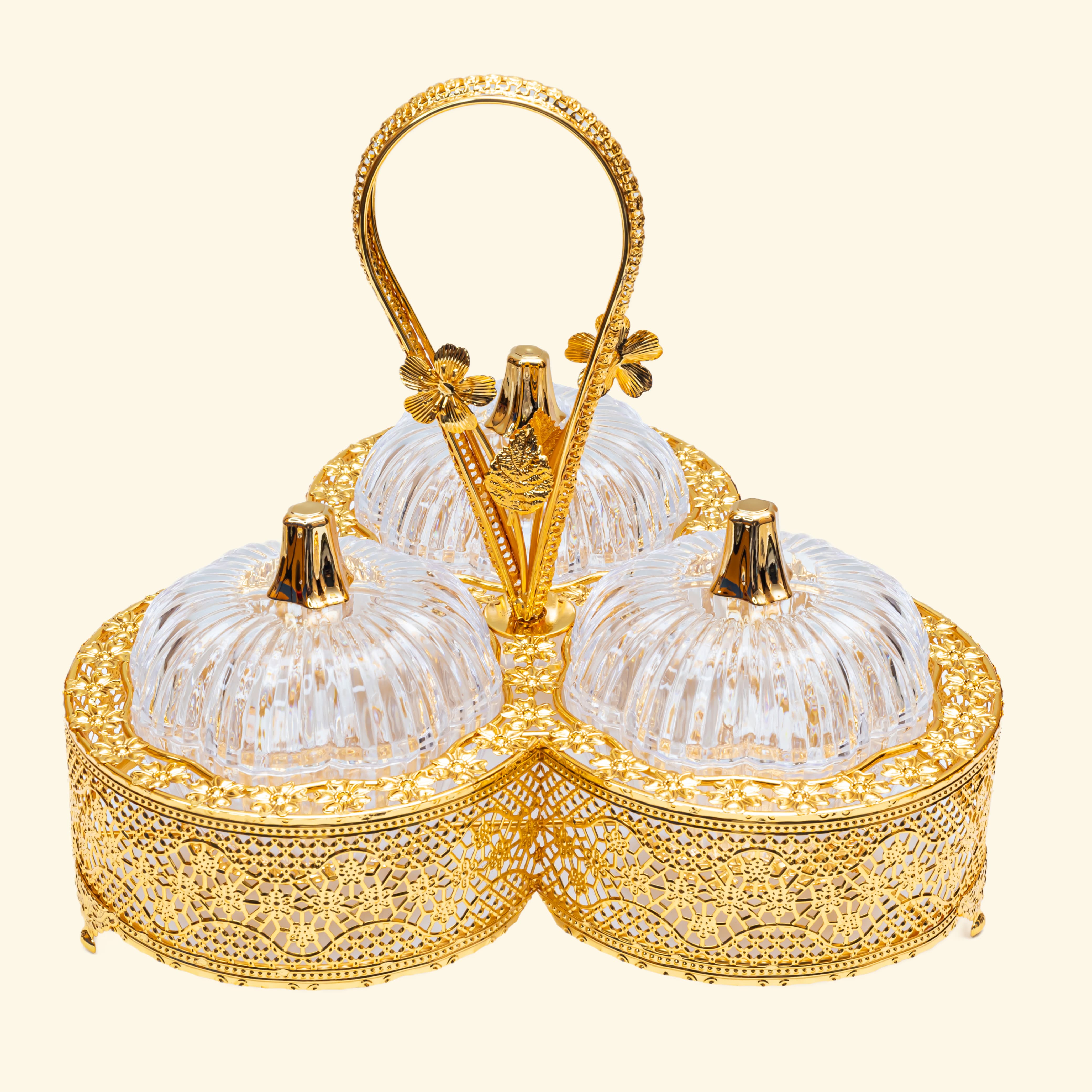 Golden Metal Dry fruit tray