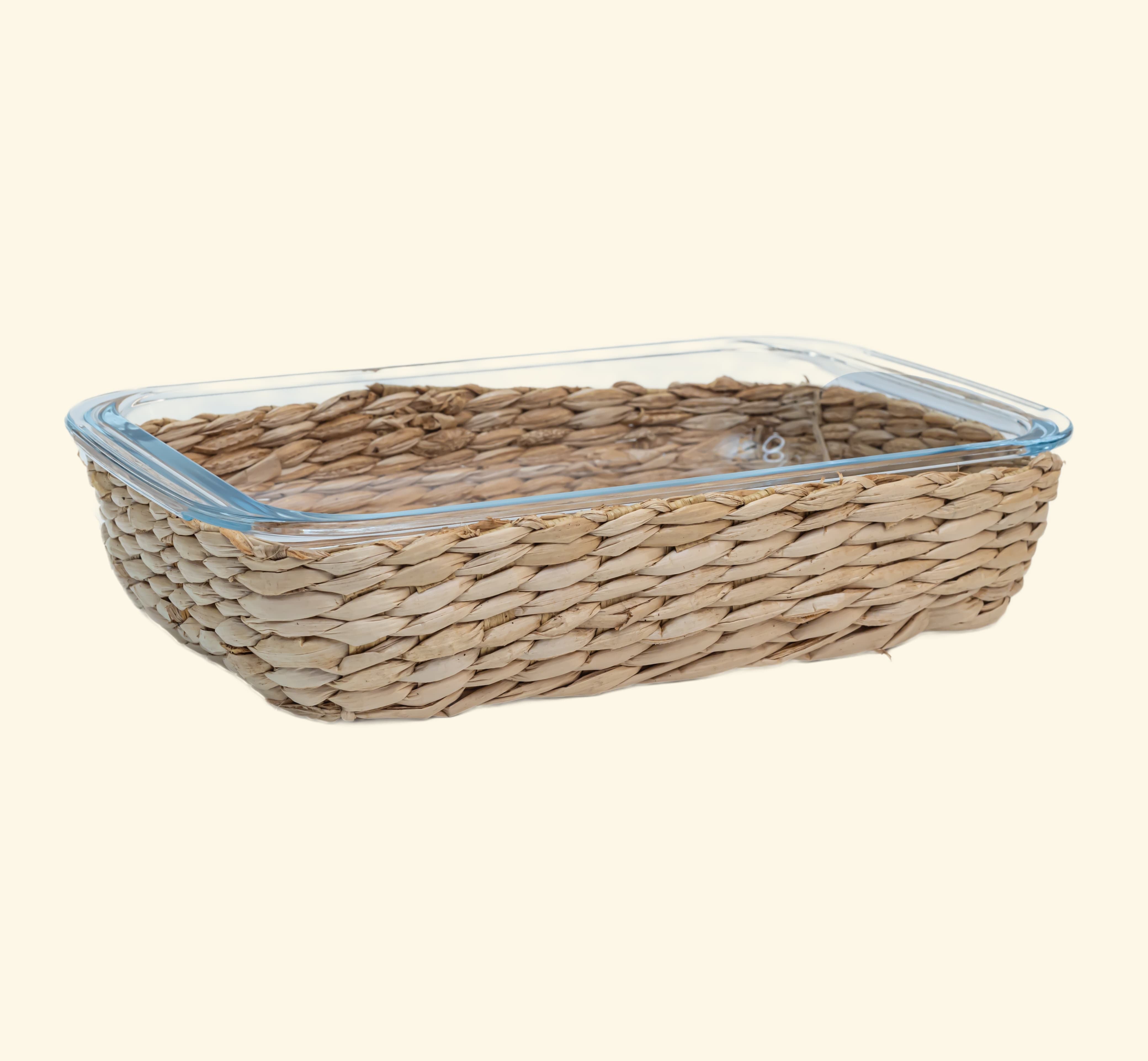 Glass Baking dish with cane cover