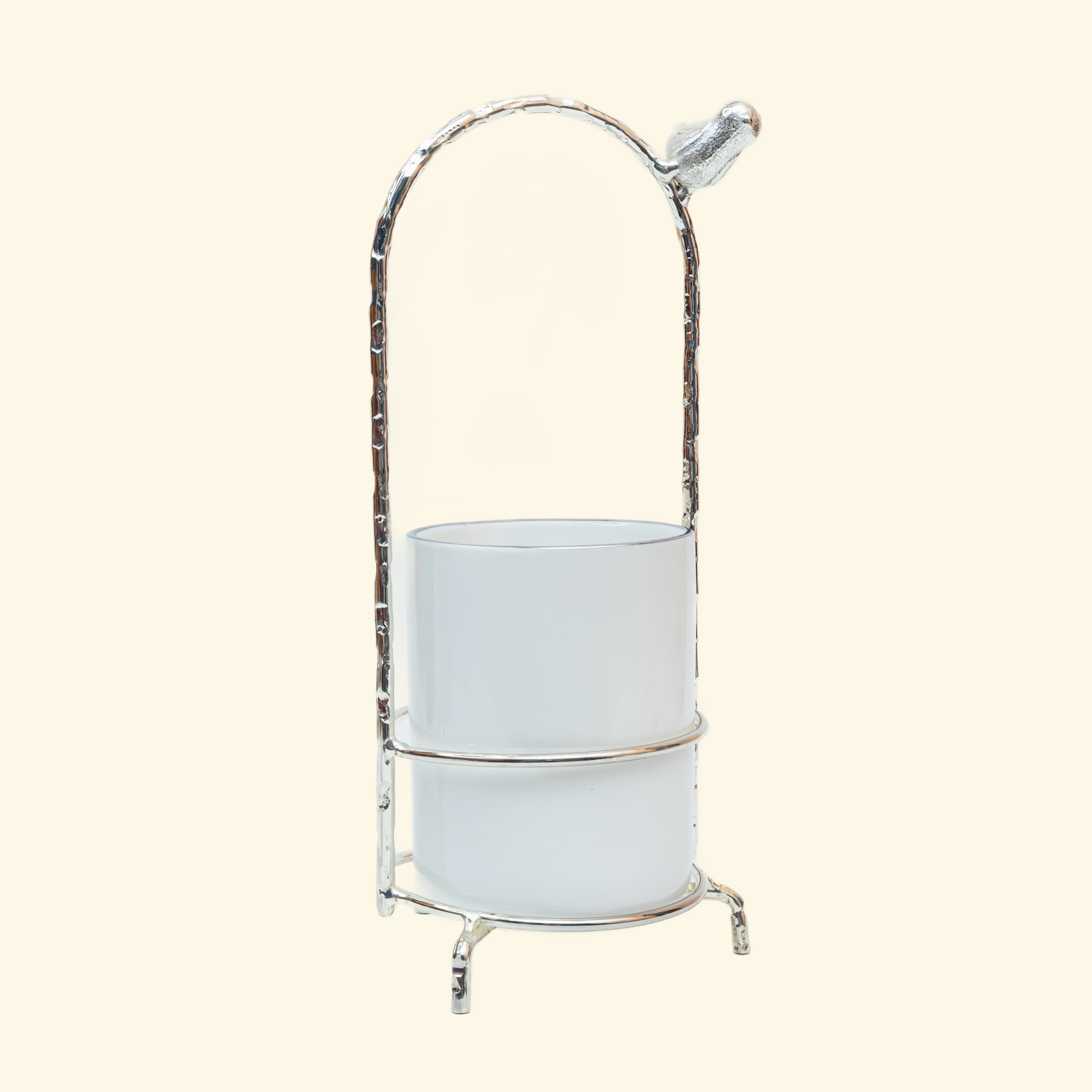 Ceramic Cutlery with Metal Silver Stand