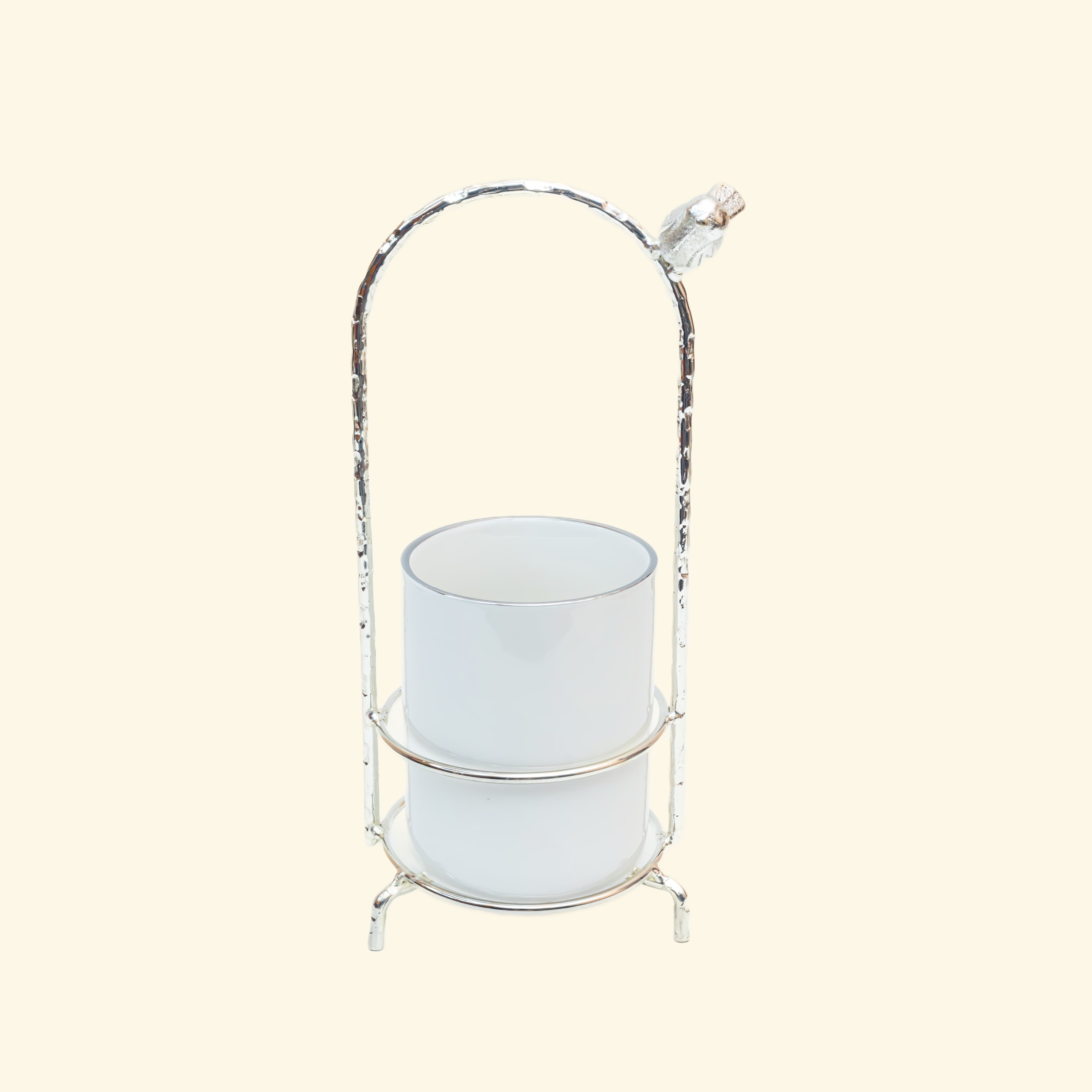 Ceramic Cutlery with Metal Silver Stand