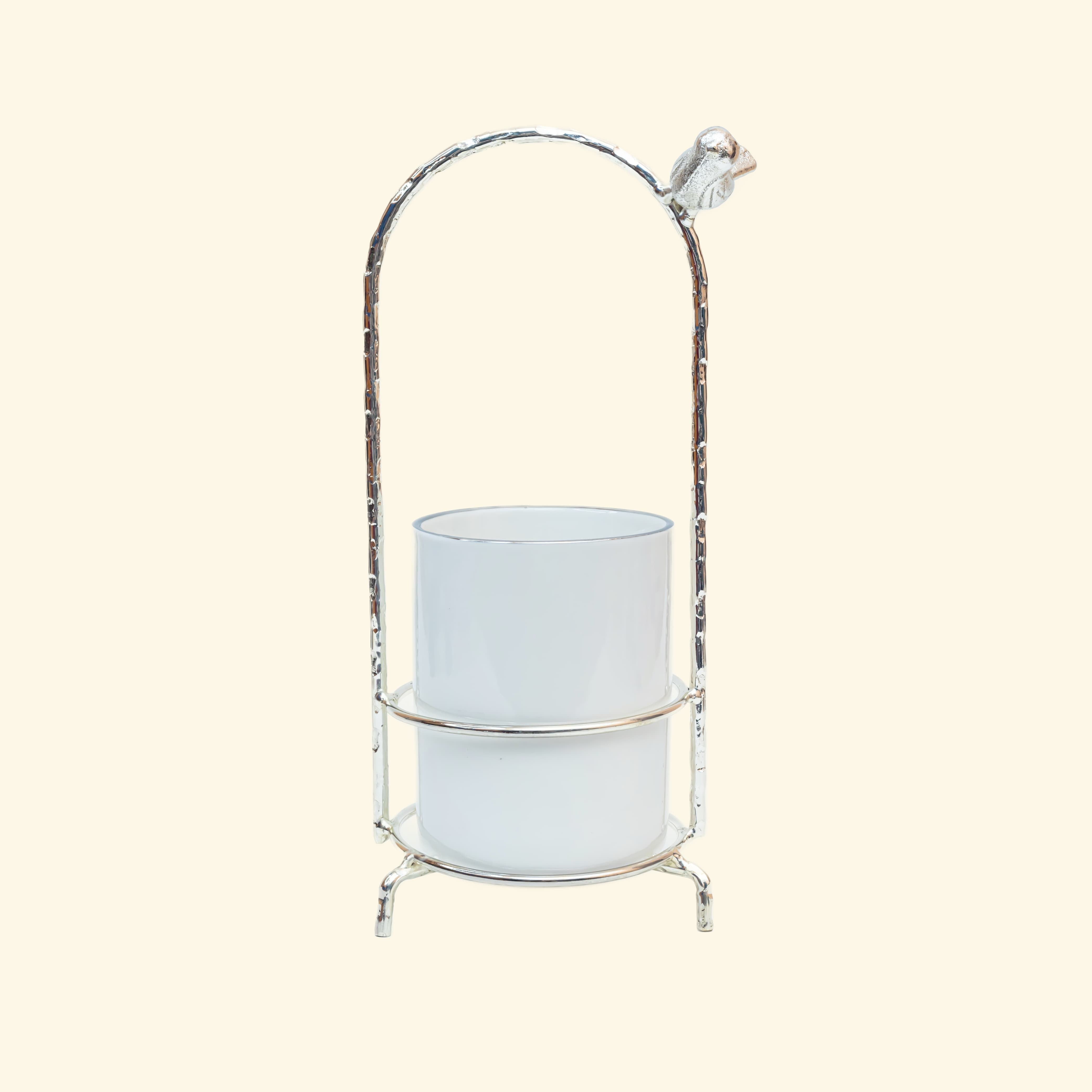 Ceramic Cutlery with Metal Silver Stand