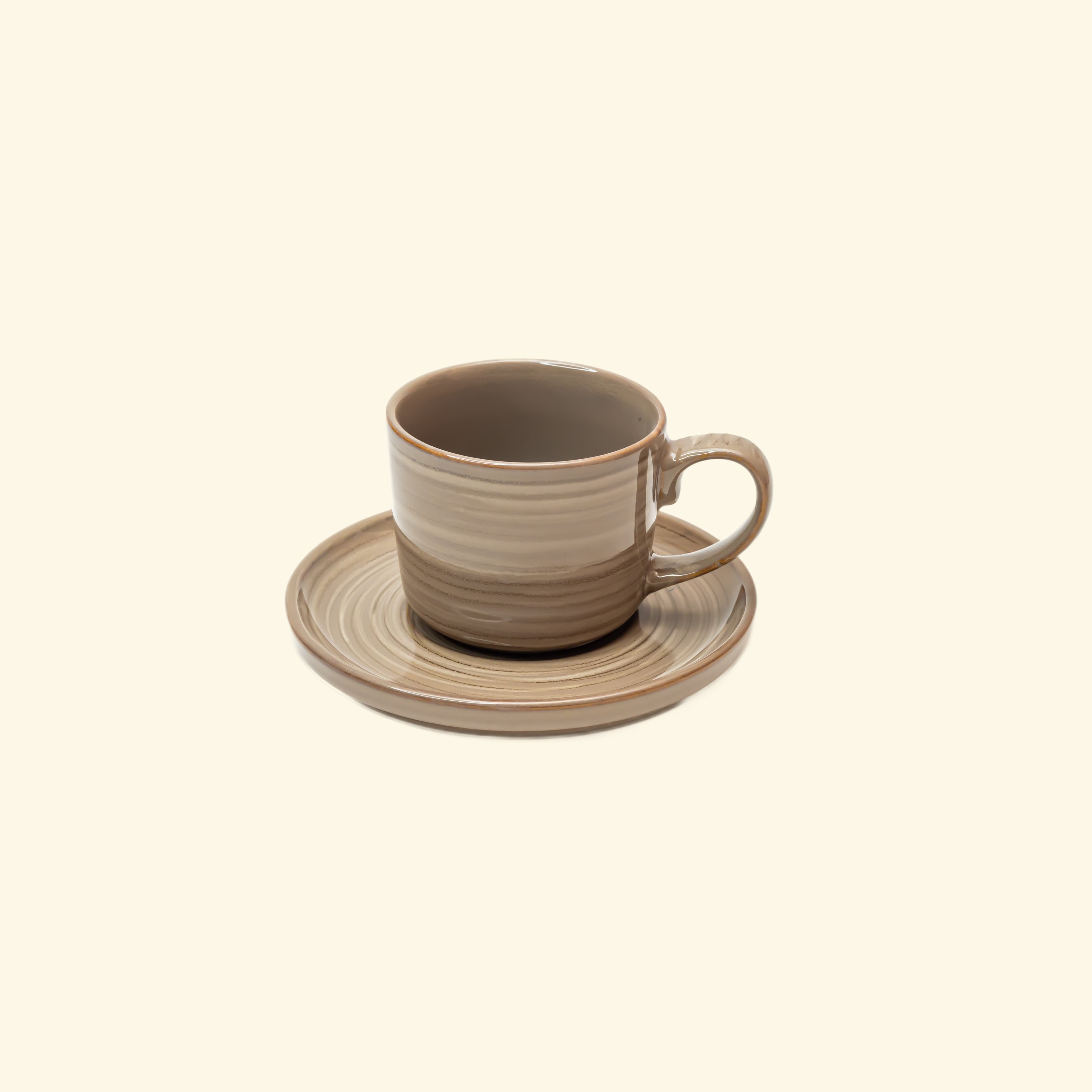 Ceramic Cup & Saucer (Set Of 6+6)