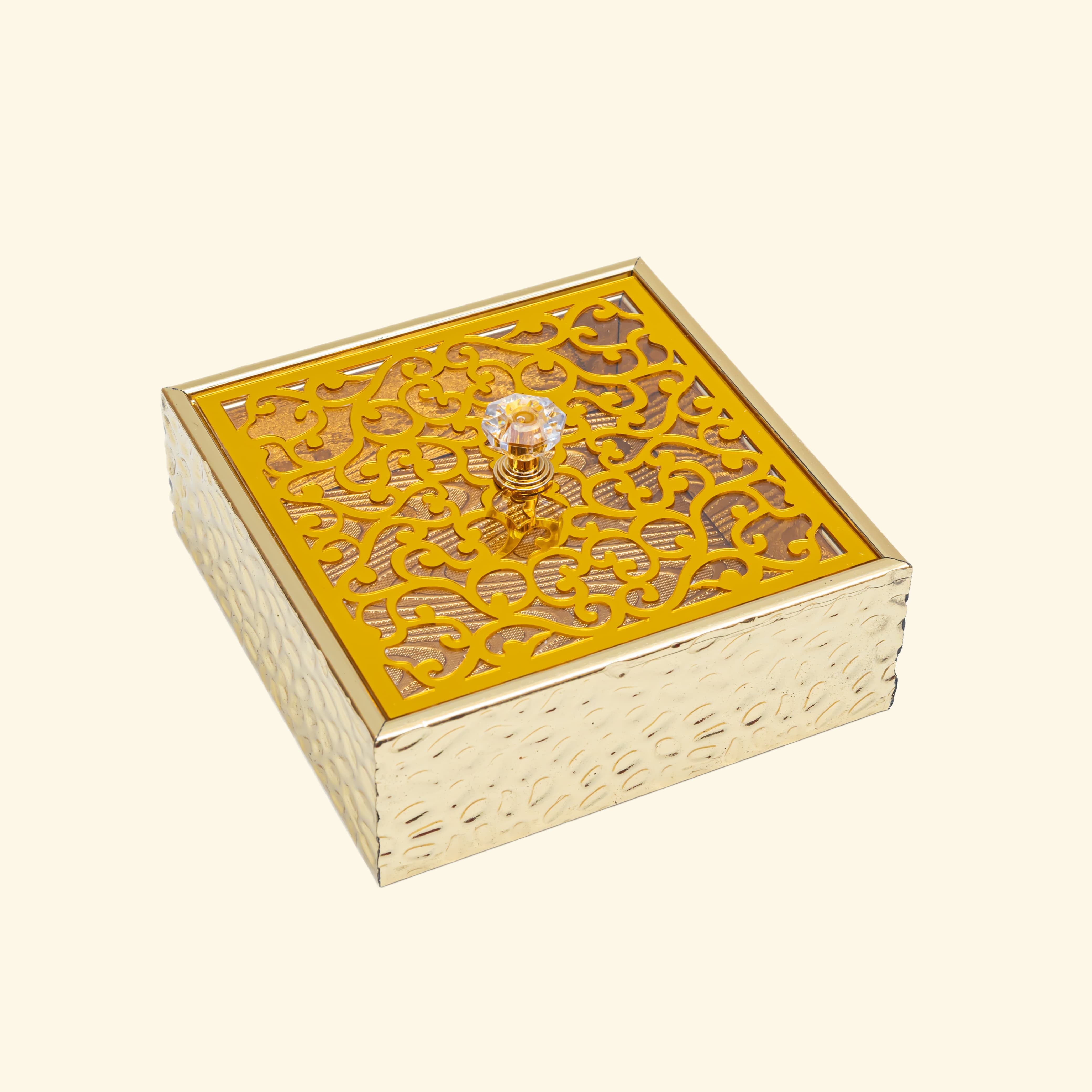 Golden Metal Dry fruit tray