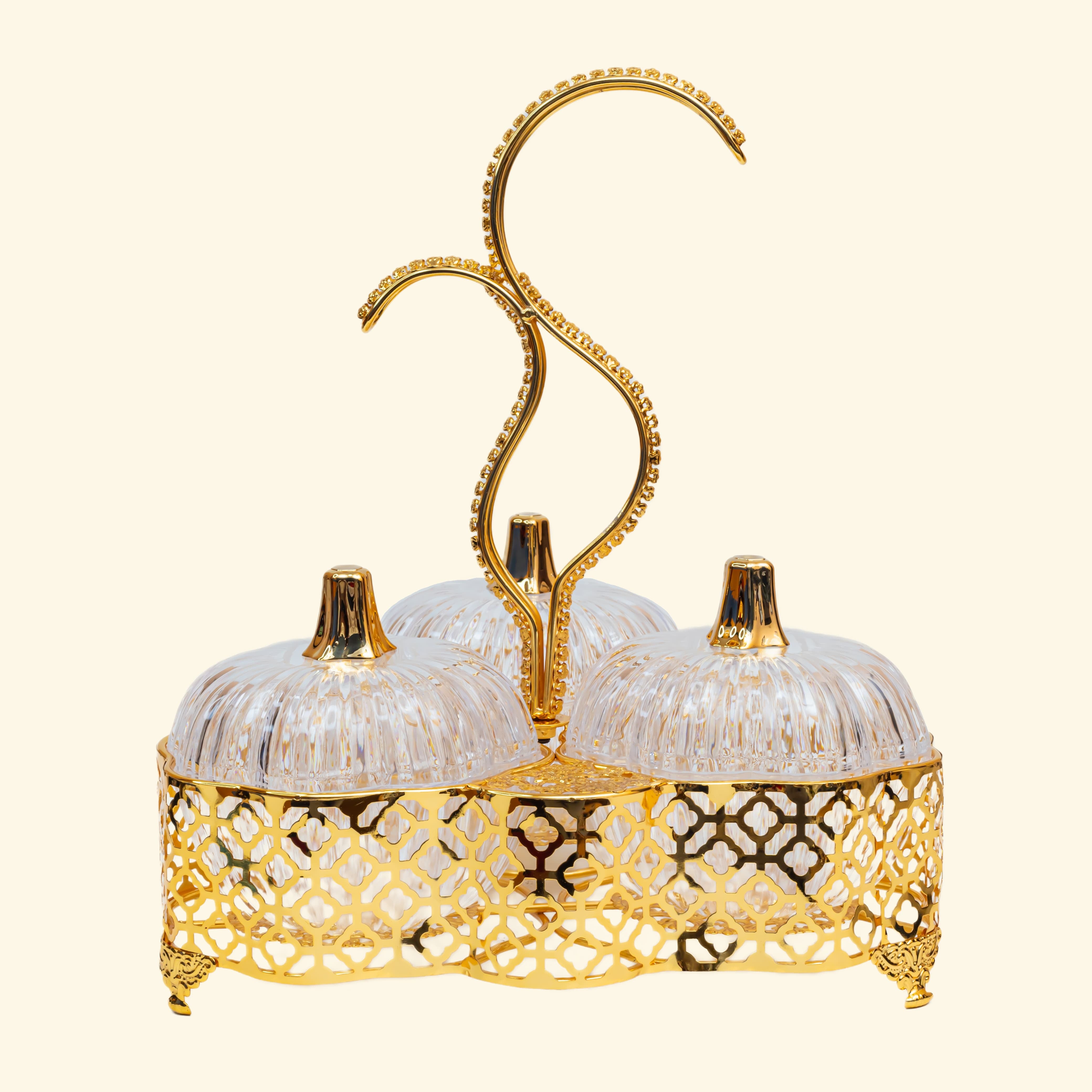 Golden Metal Dry fruit tray
