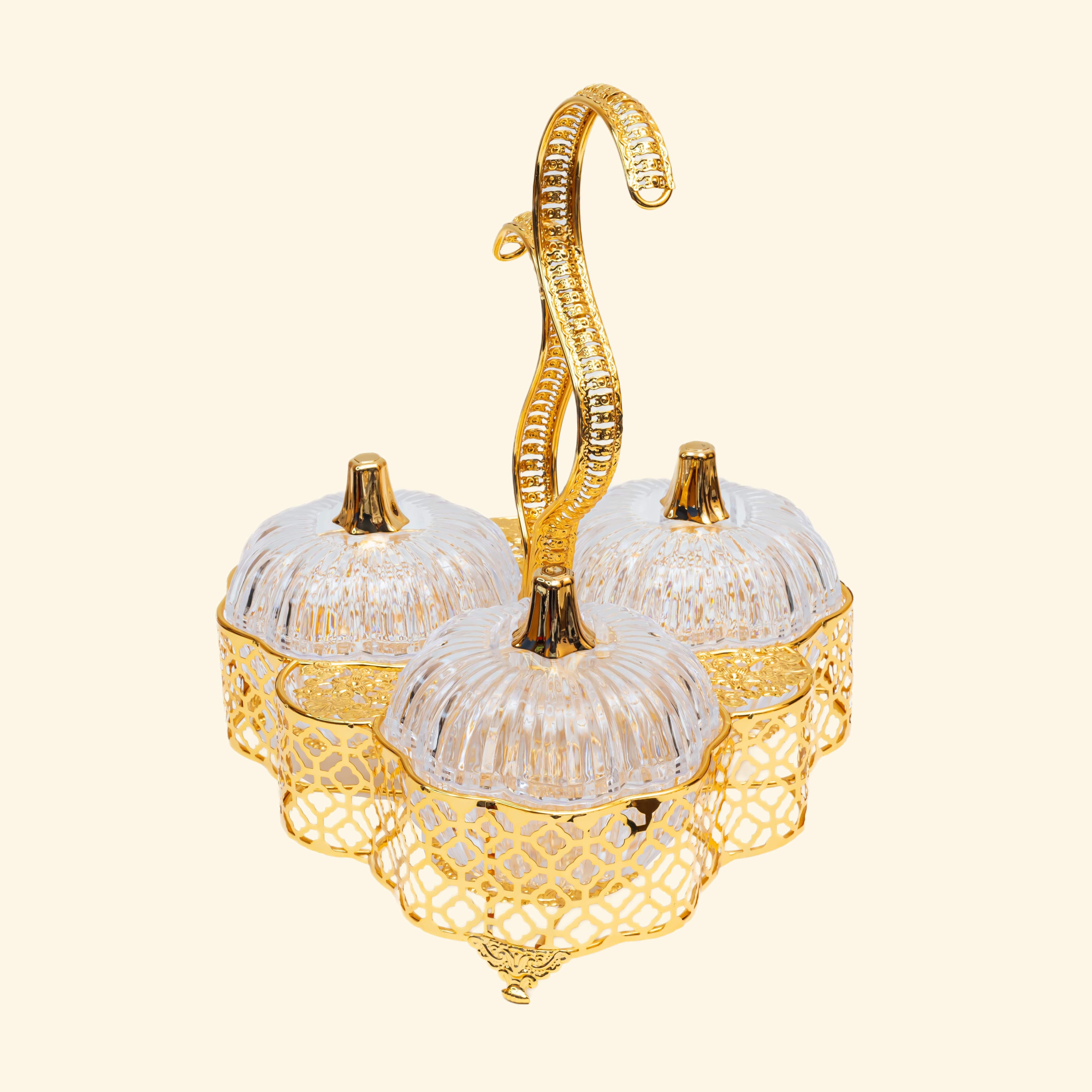 Golden Metal Dry fruit tray