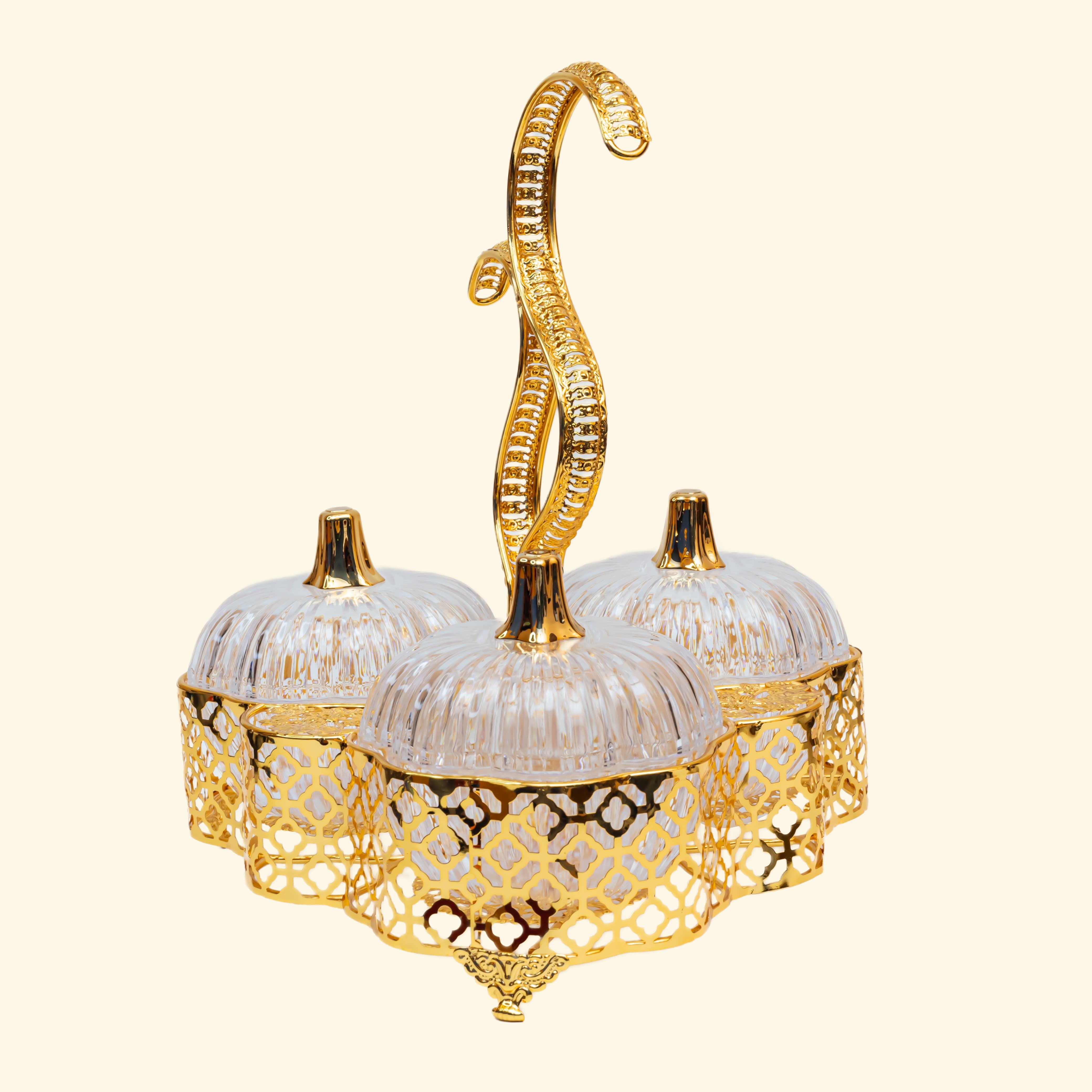 Golden Metal Dry fruit tray