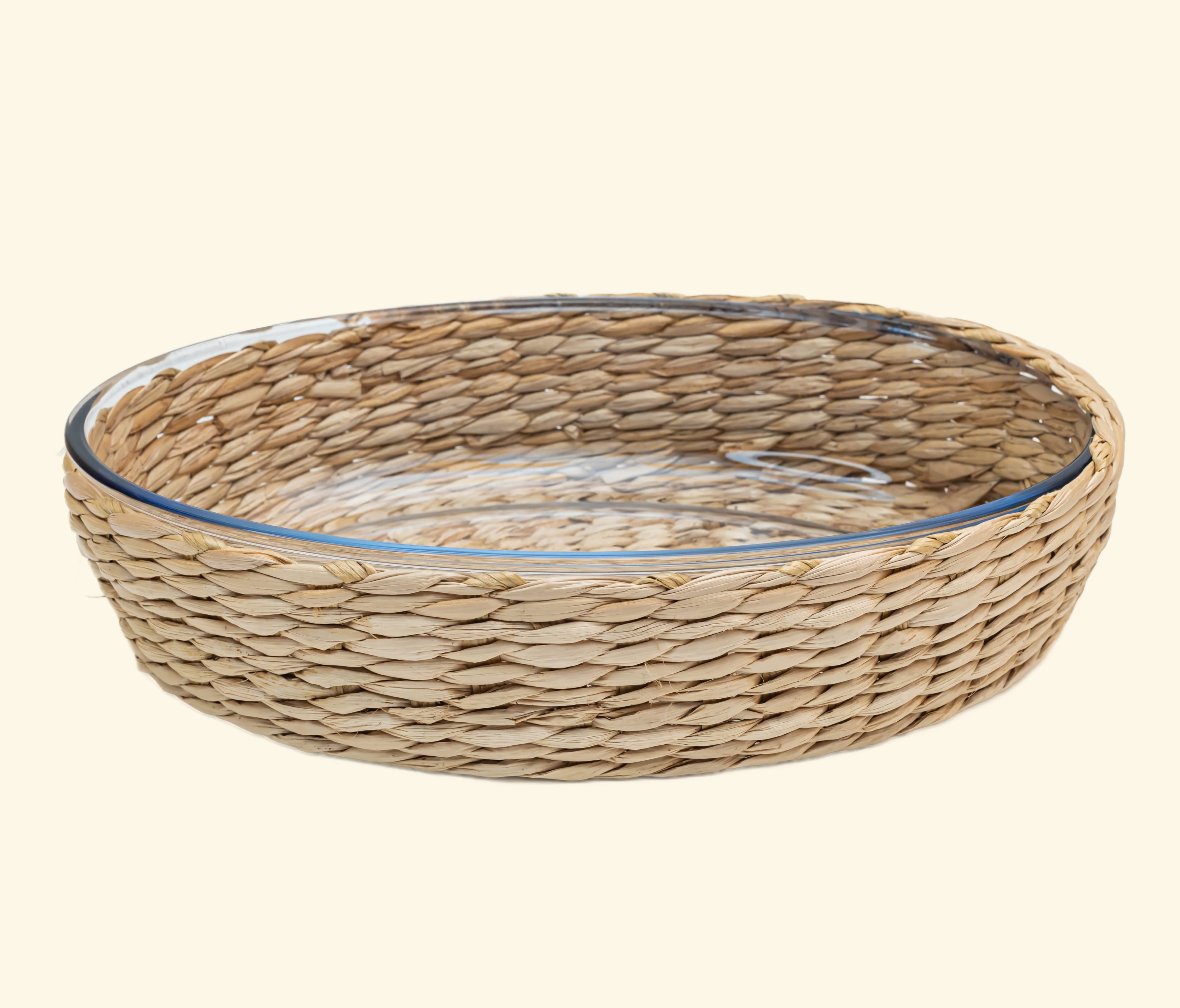 Glass Baking dish with cane cover