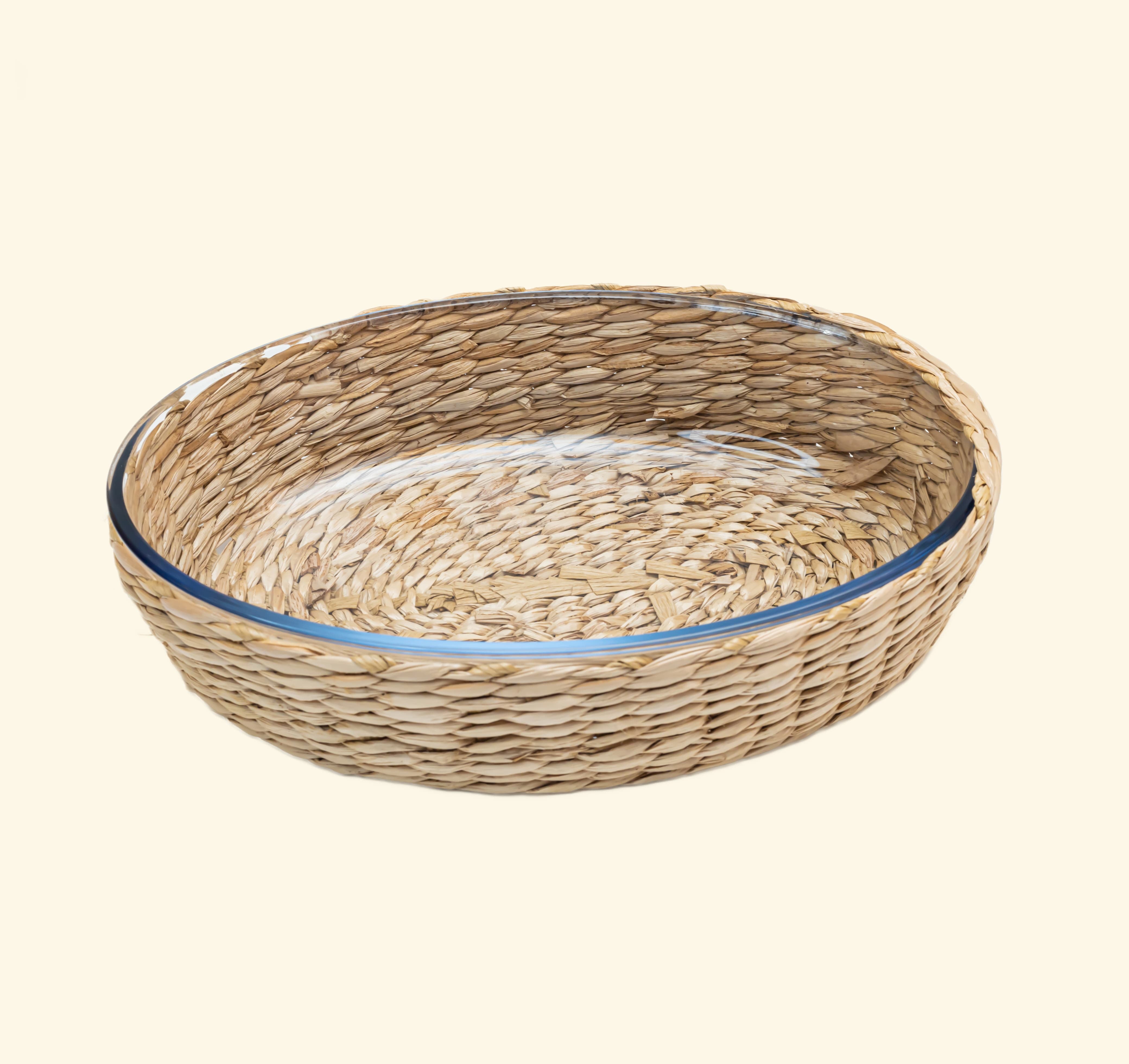 Glass Baking dish with cane cover