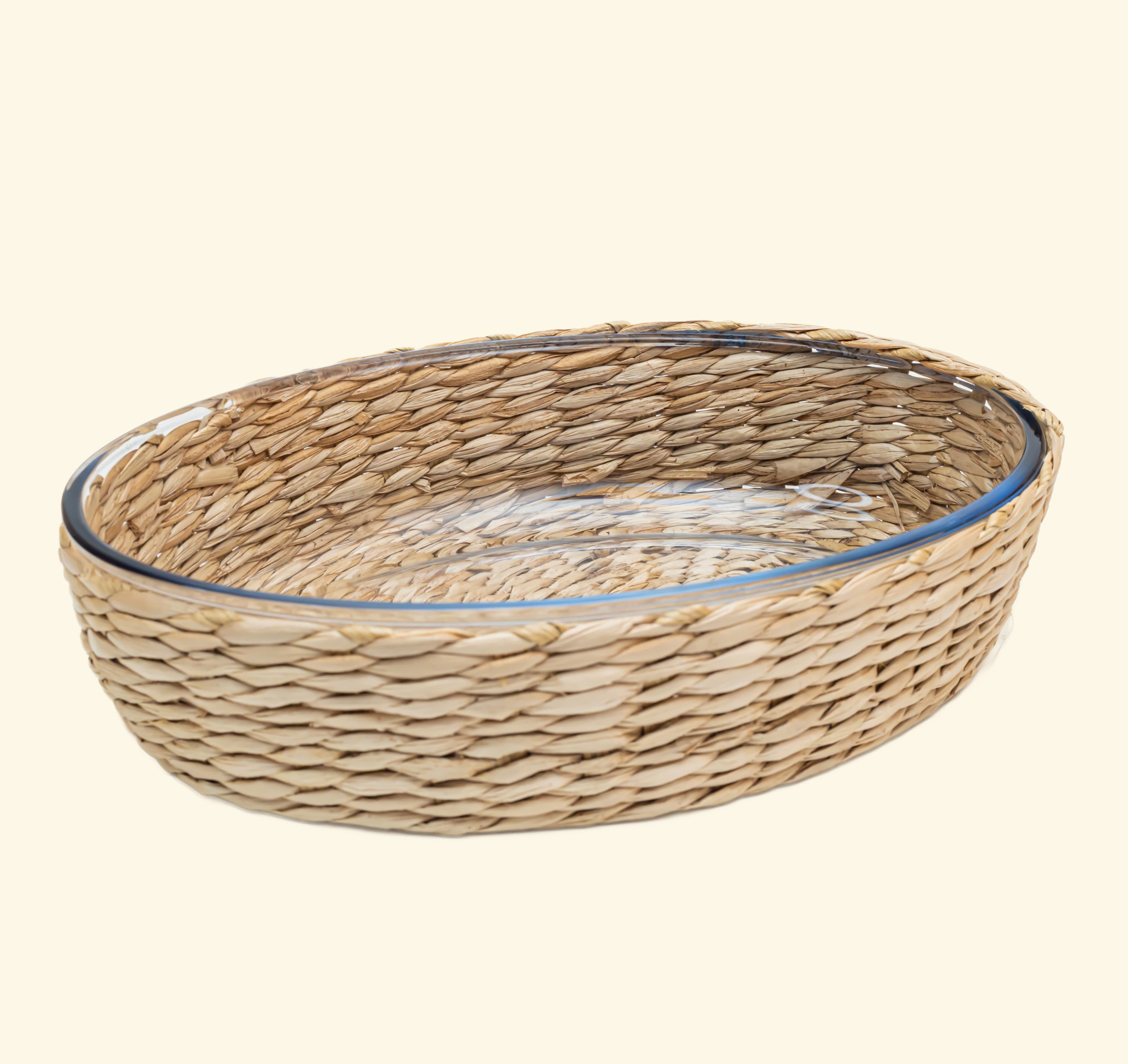 Glass Baking dish with cane cover