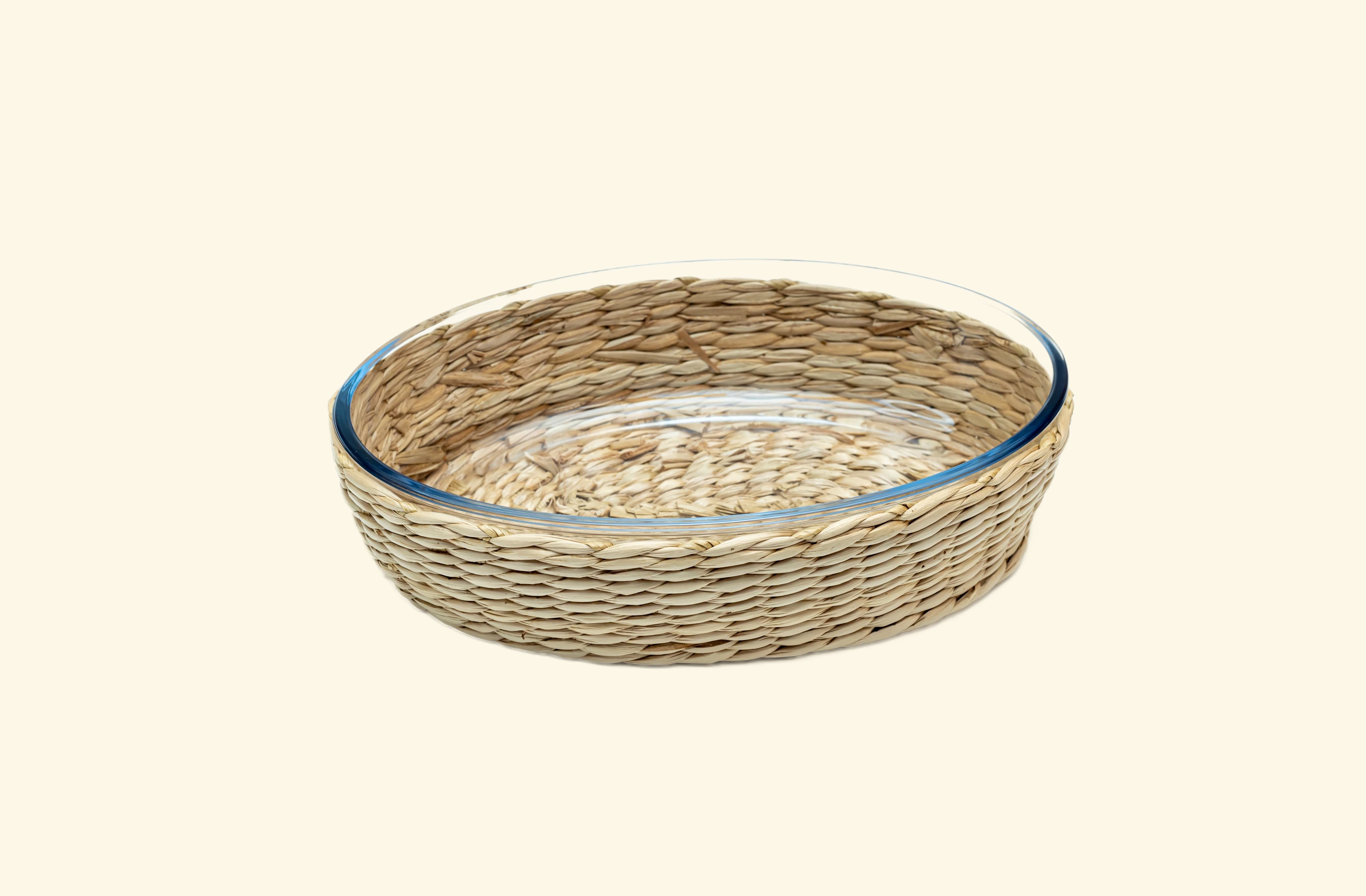 Glass Baking dish with cane cover