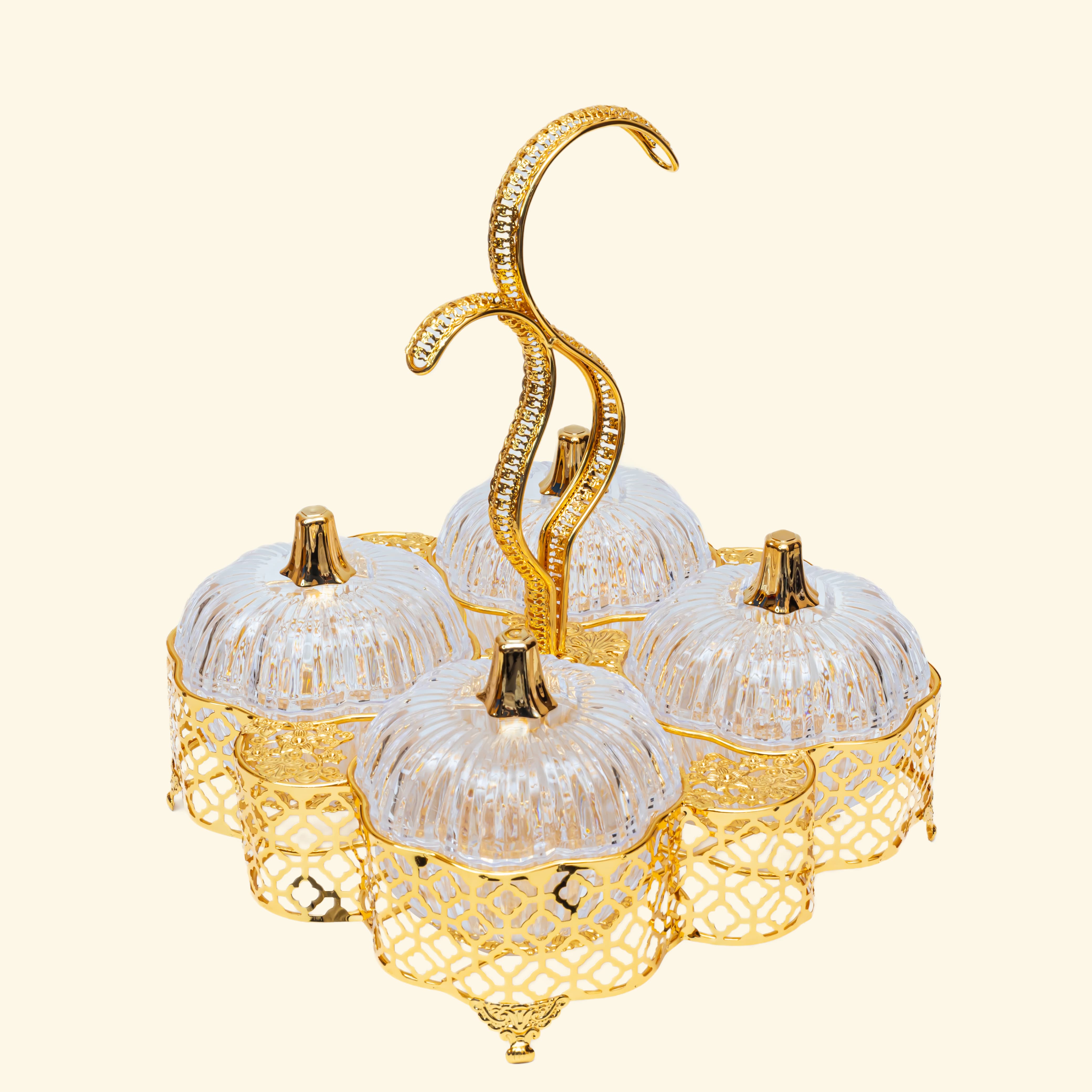 Golden Metal Dry fruit tray