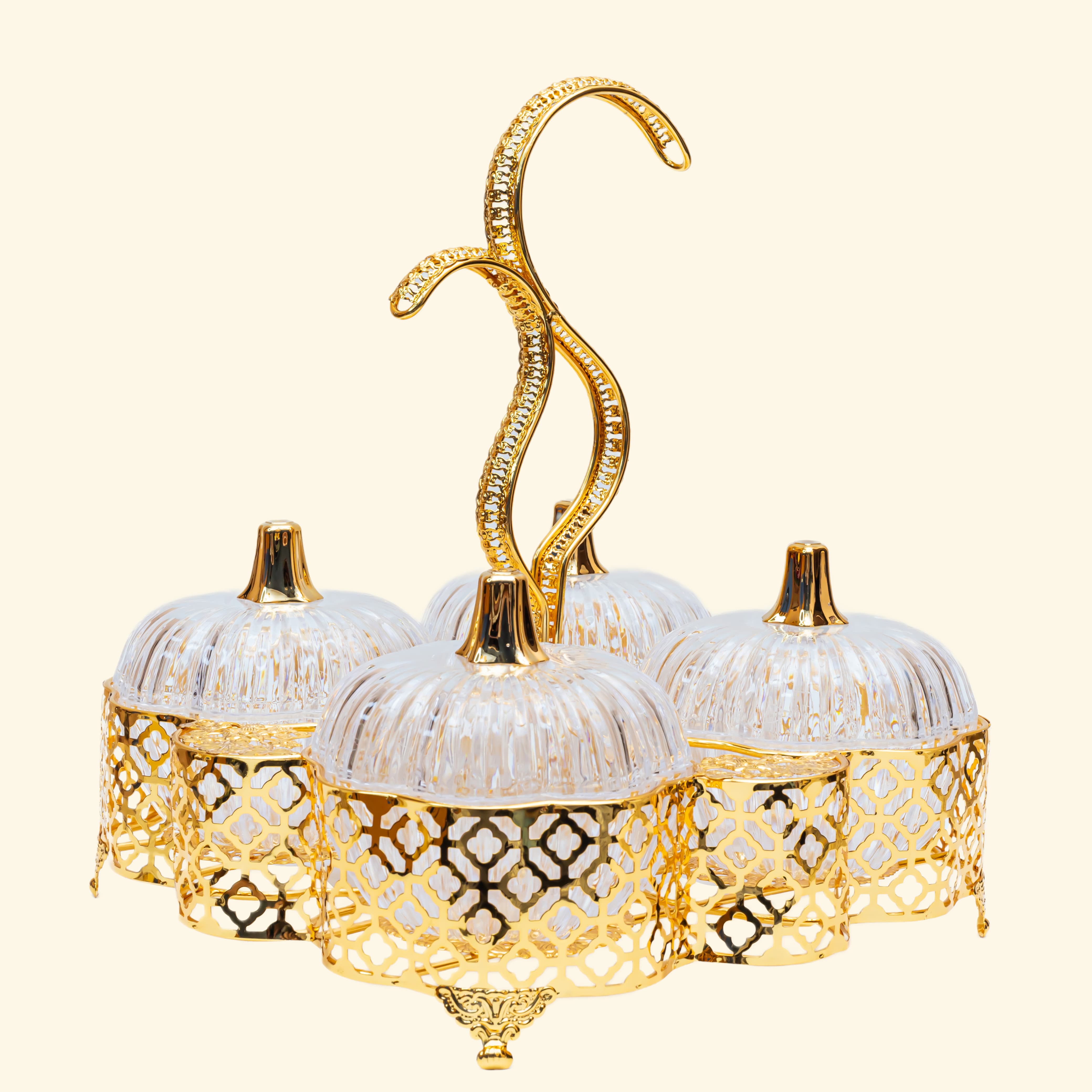 Golden Metal Dry fruit tray