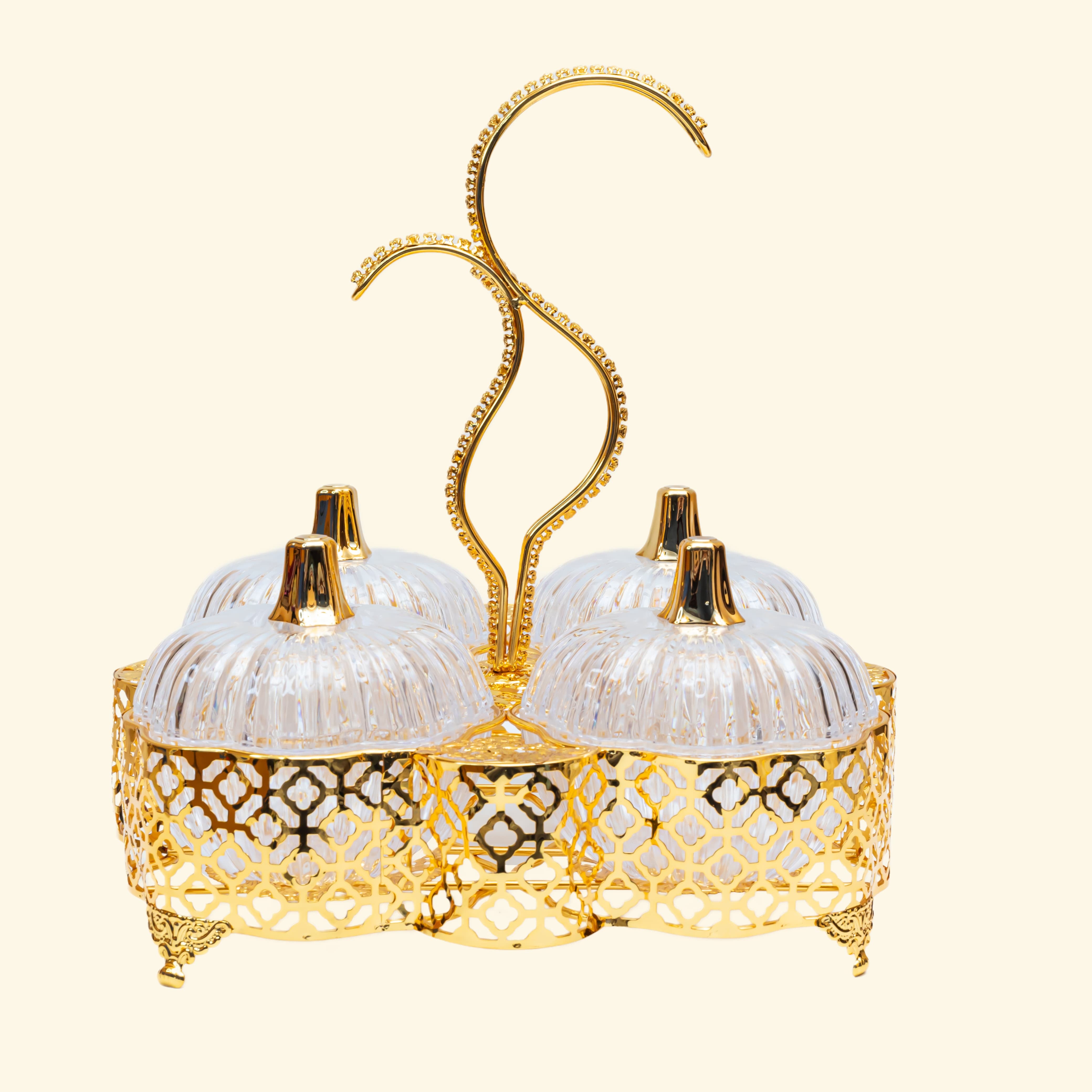 Golden Metal Dry fruit tray