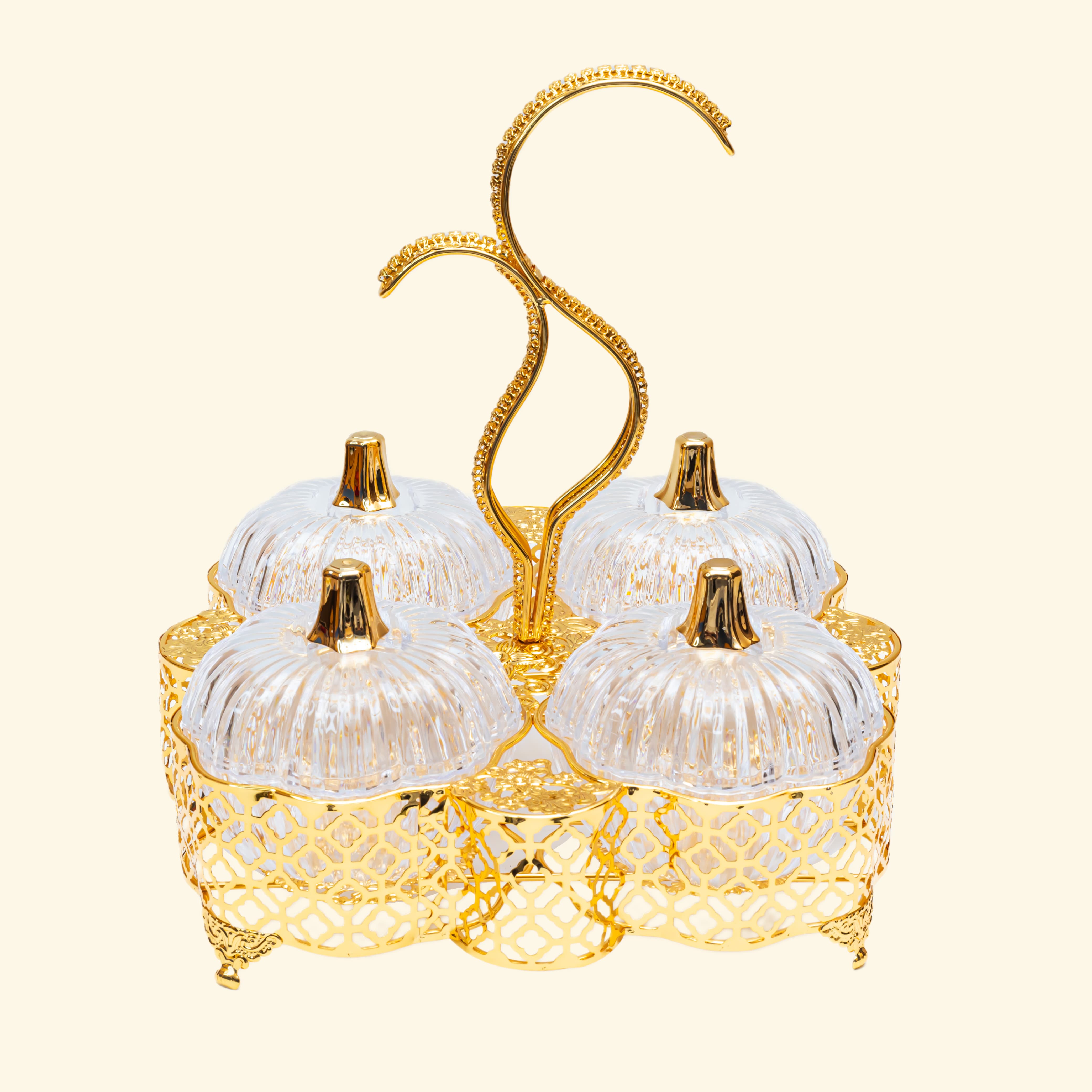 Golden Metal Dry fruit tray