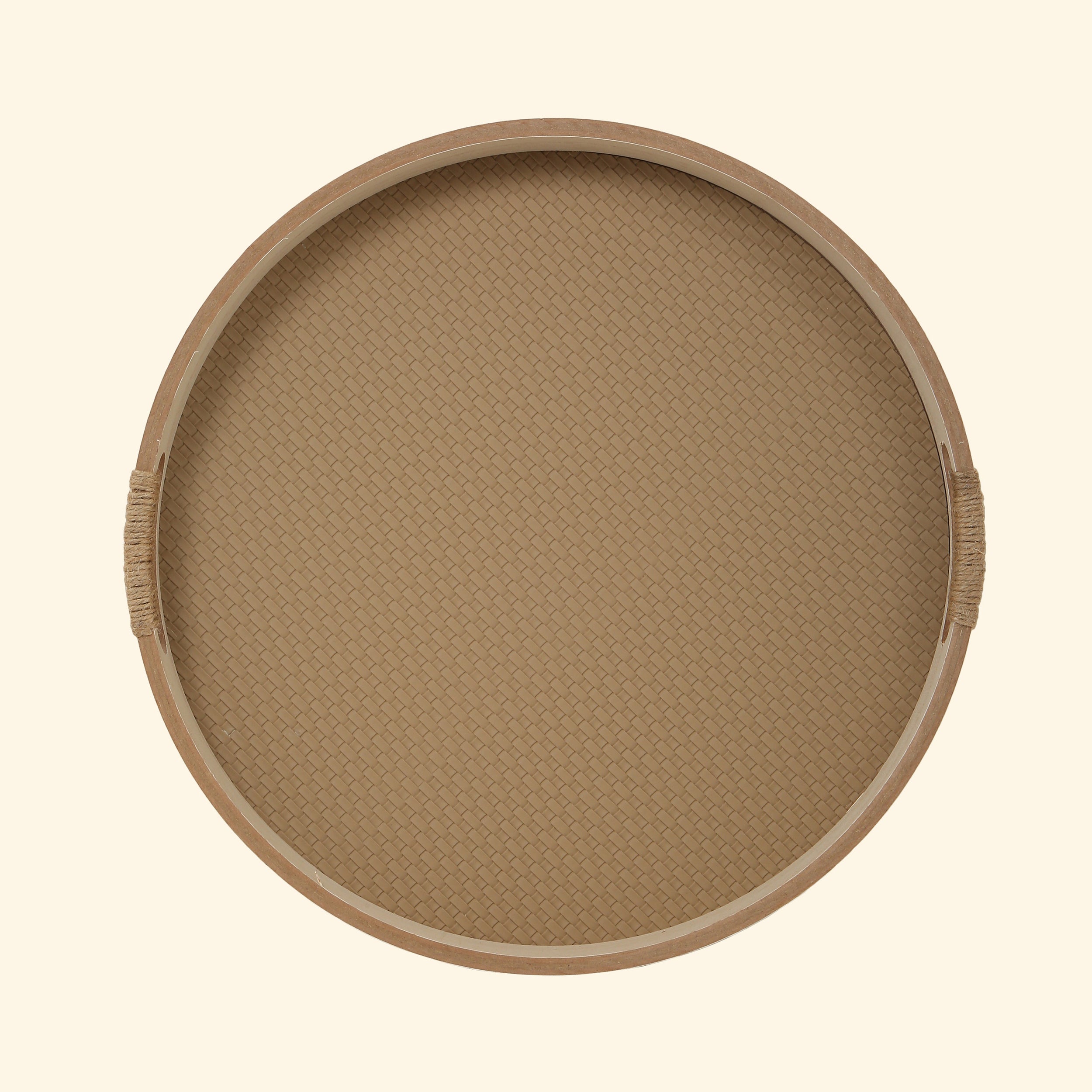 Beige Basic Round Tray (Set Of 2)