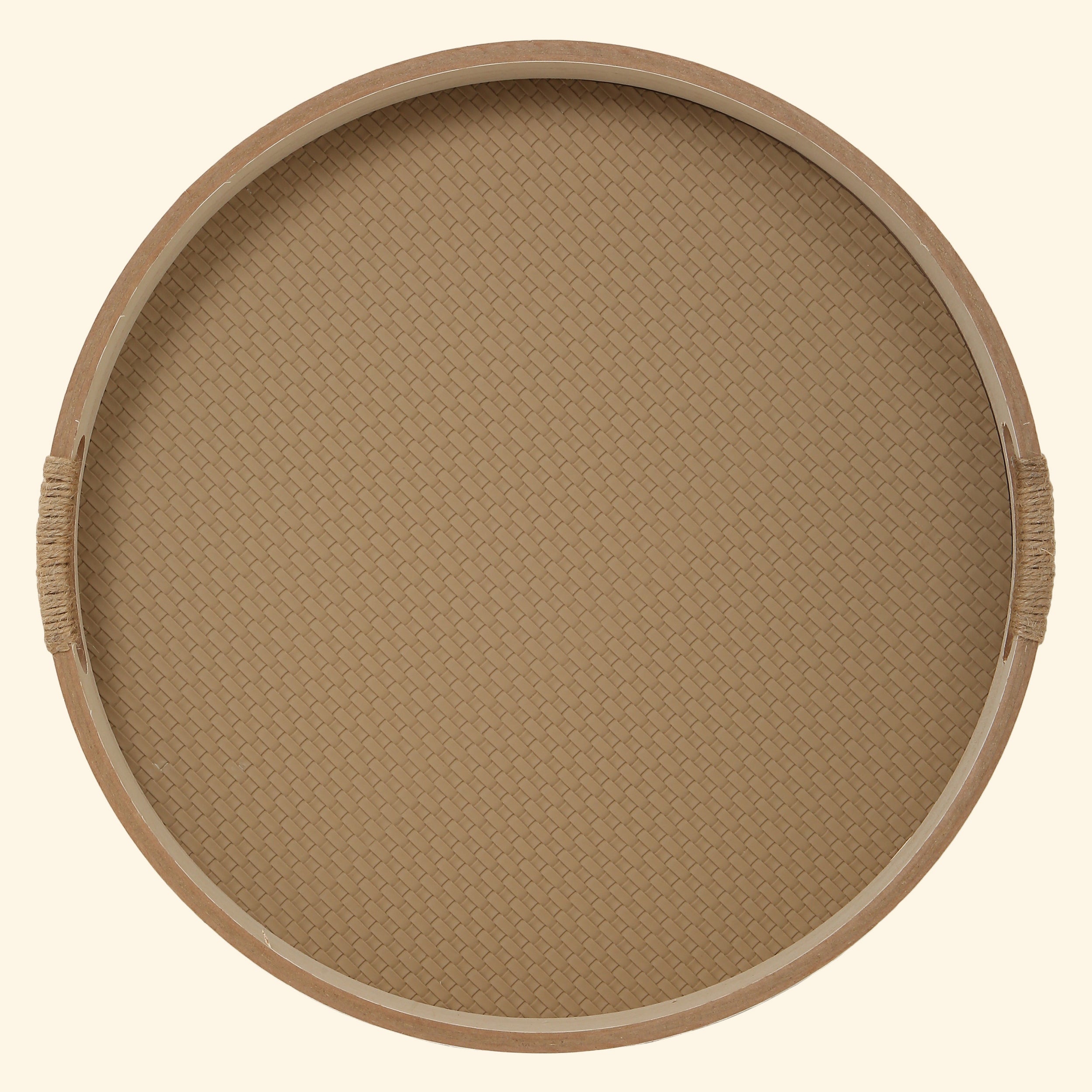 Beige Basic Round Tray (Set Of 2)