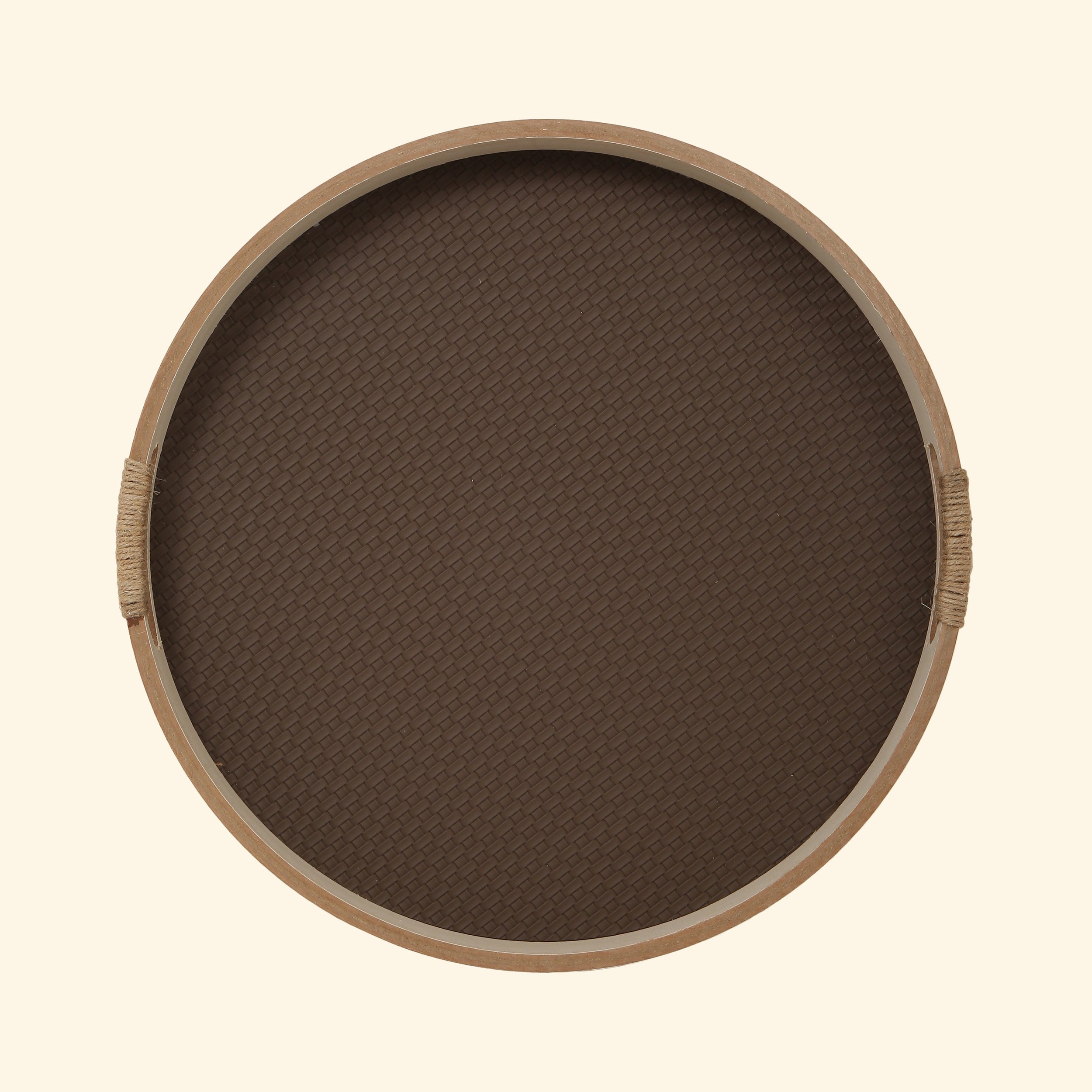 Brown Basic Round Tray (Set Of 2)