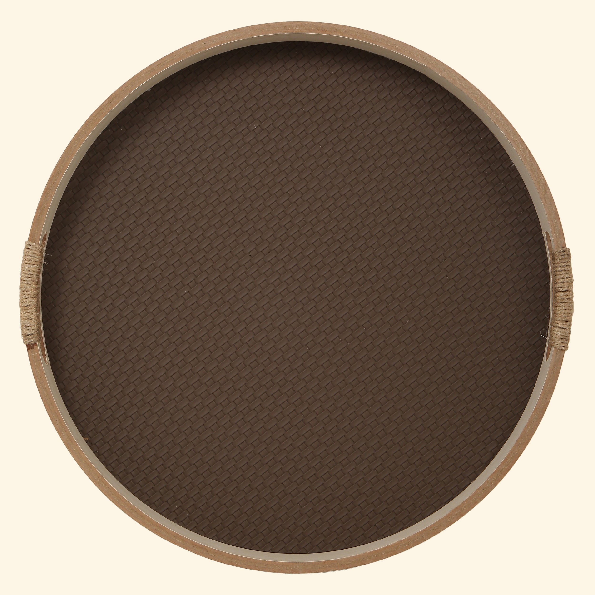 Brown Basic Round Tray (Set Of 2)