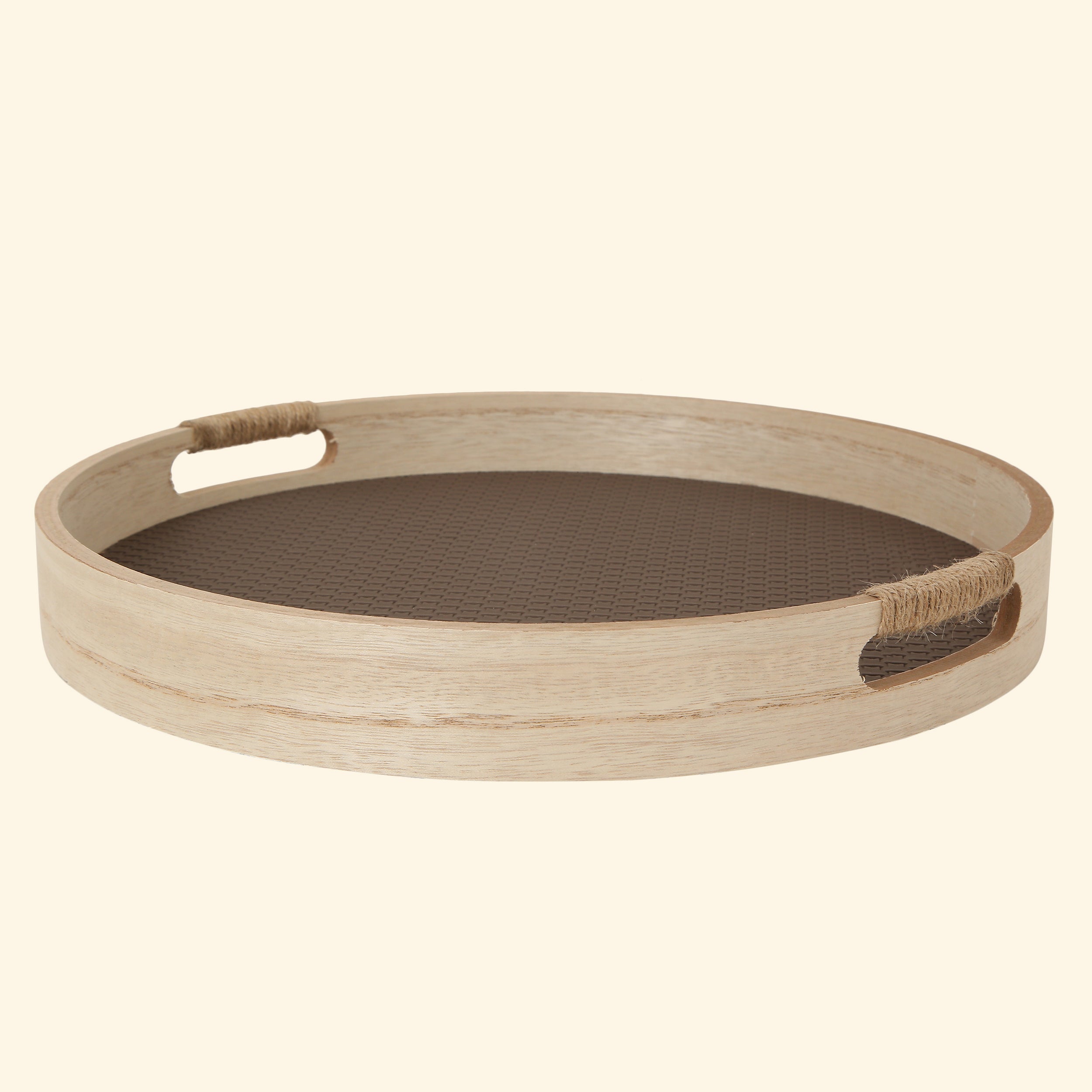 Brown Basic Round Tray (Set Of 2)