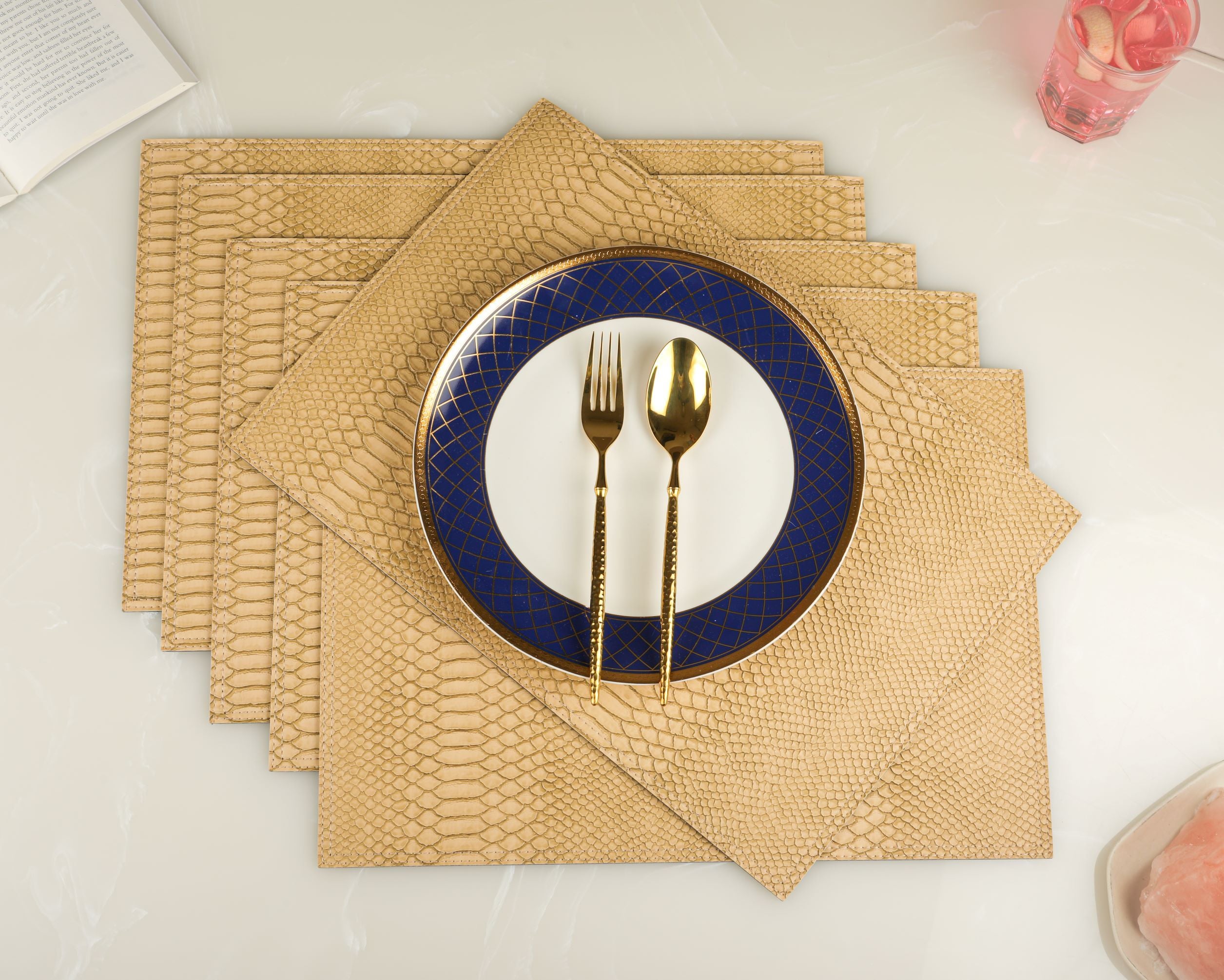 Golden Table Mats (Set Of 6)