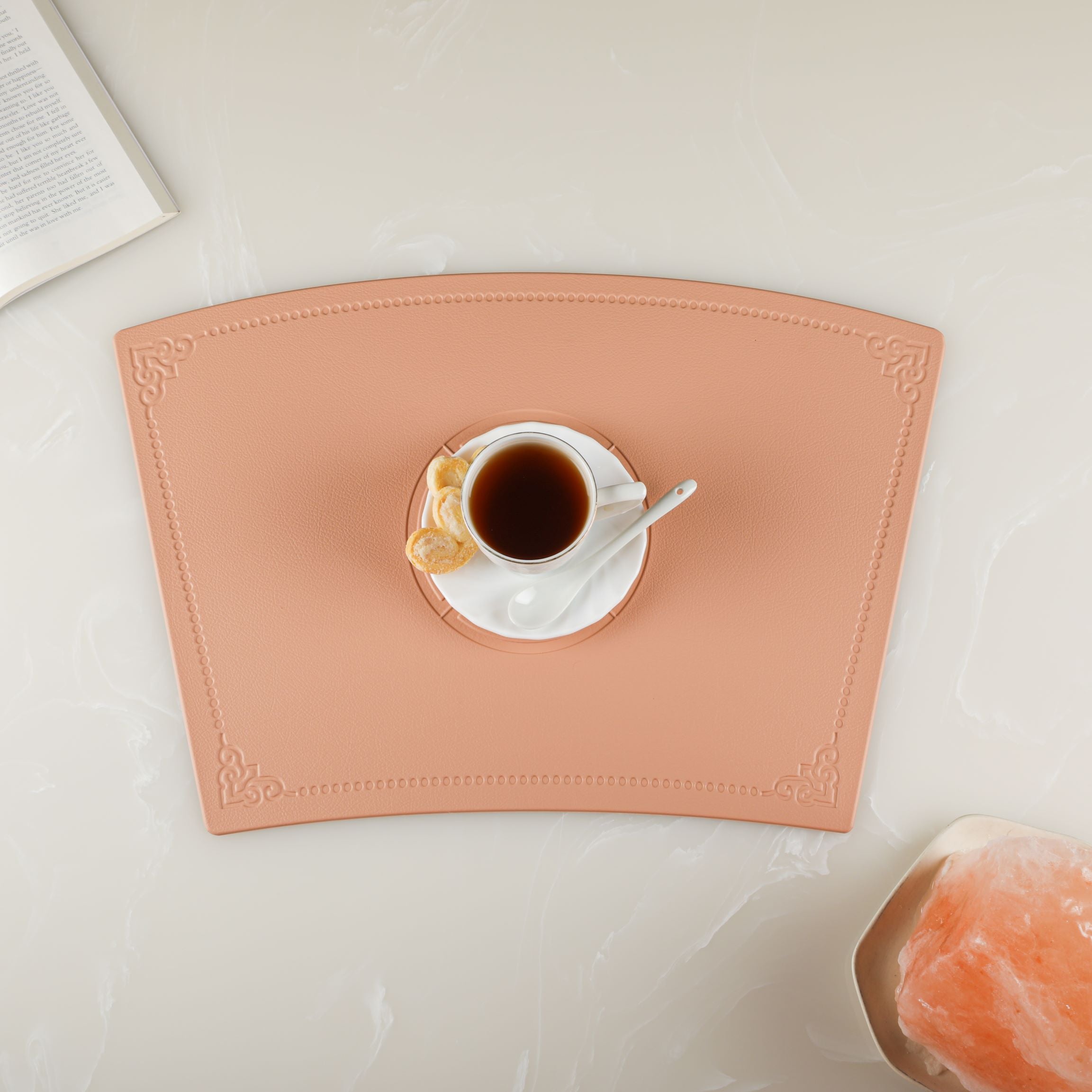 Rose Gold Leather Table Mats (Set Of 6)