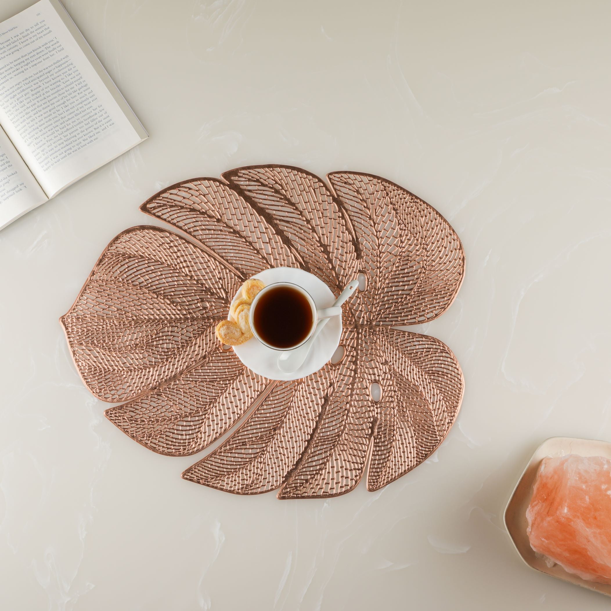 Rose Gold Leaf Table Mats (Set Of 6)