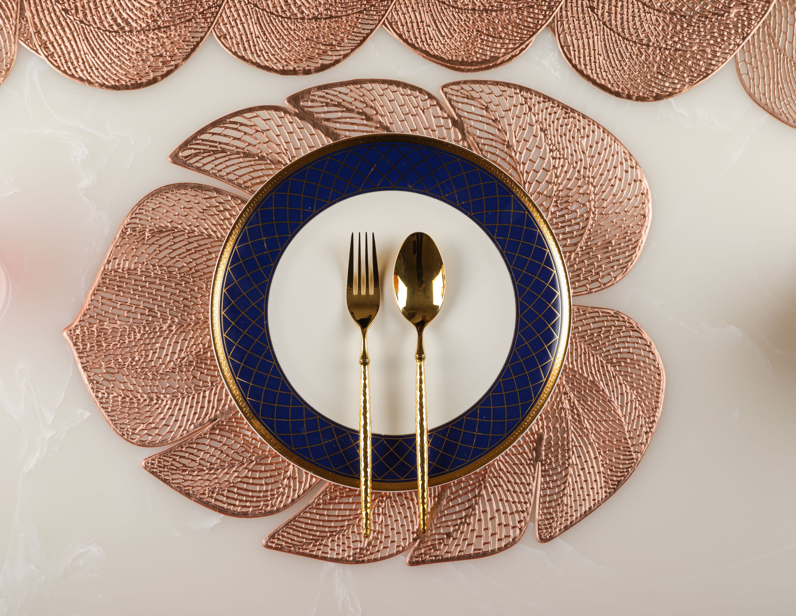 Rose Gold Leaf Table Mats (Set Of 6)