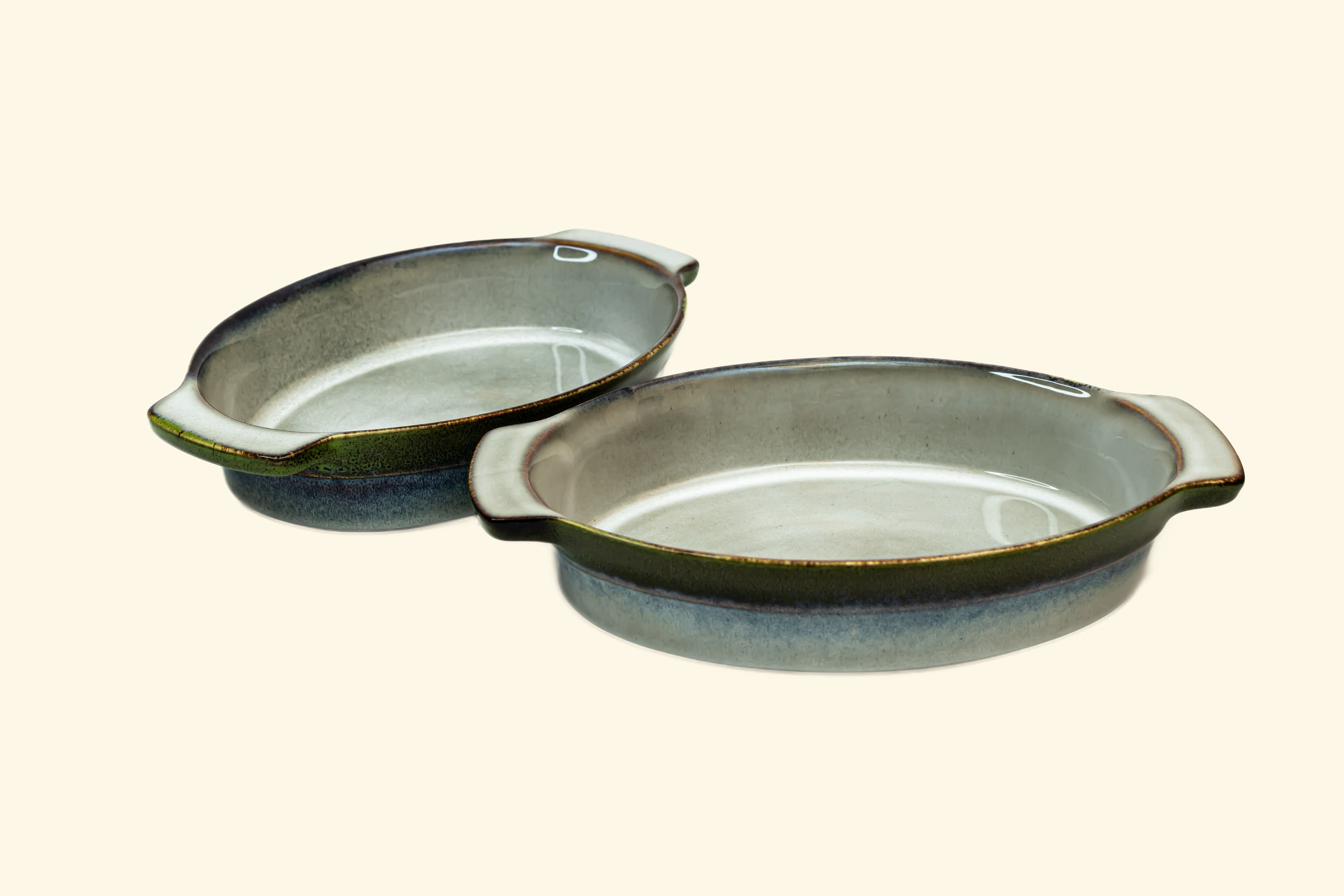 SET OF 2 CERAMIC OVAL DISH