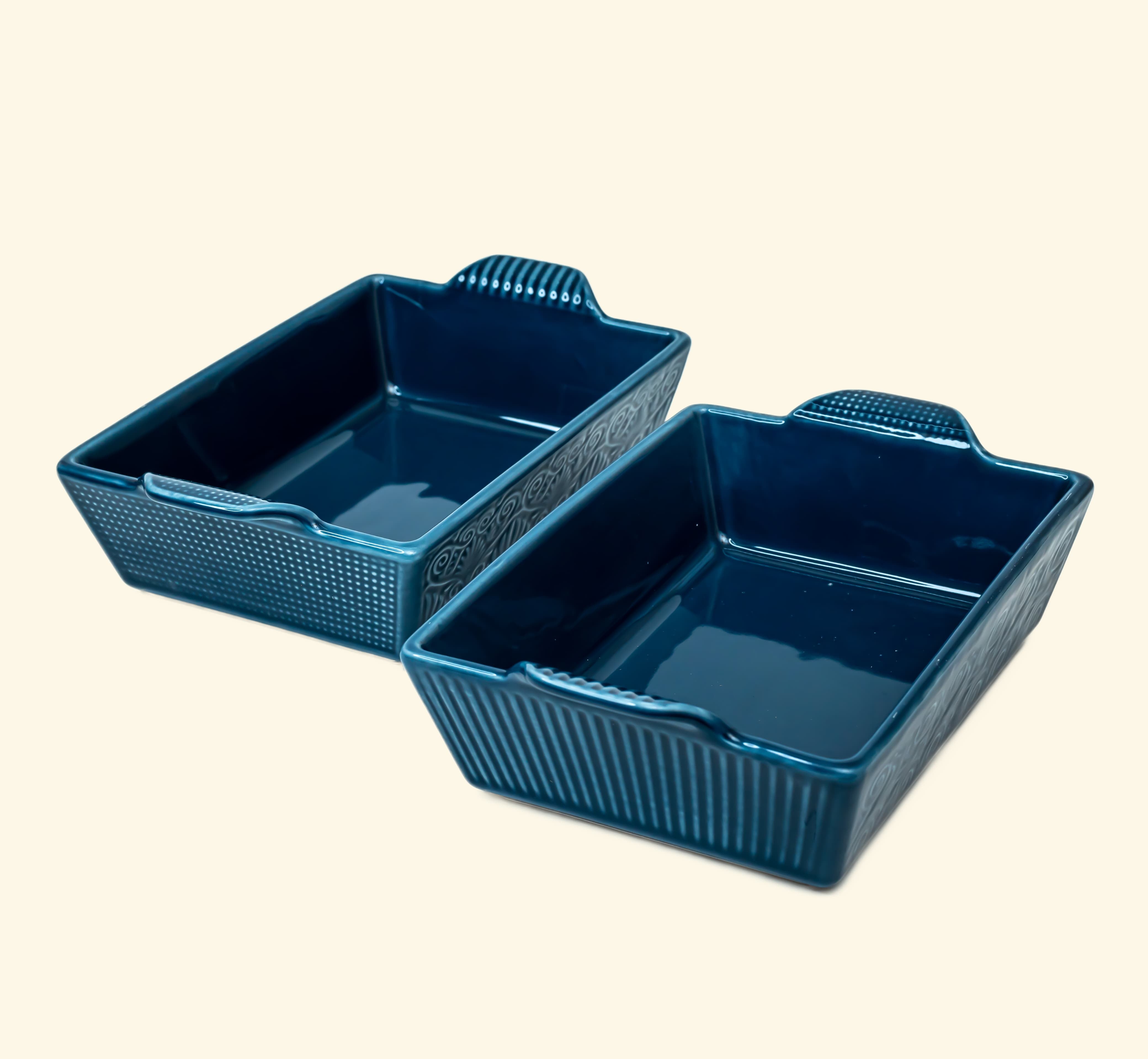 Set of 2 Rectangular ceramic Dish