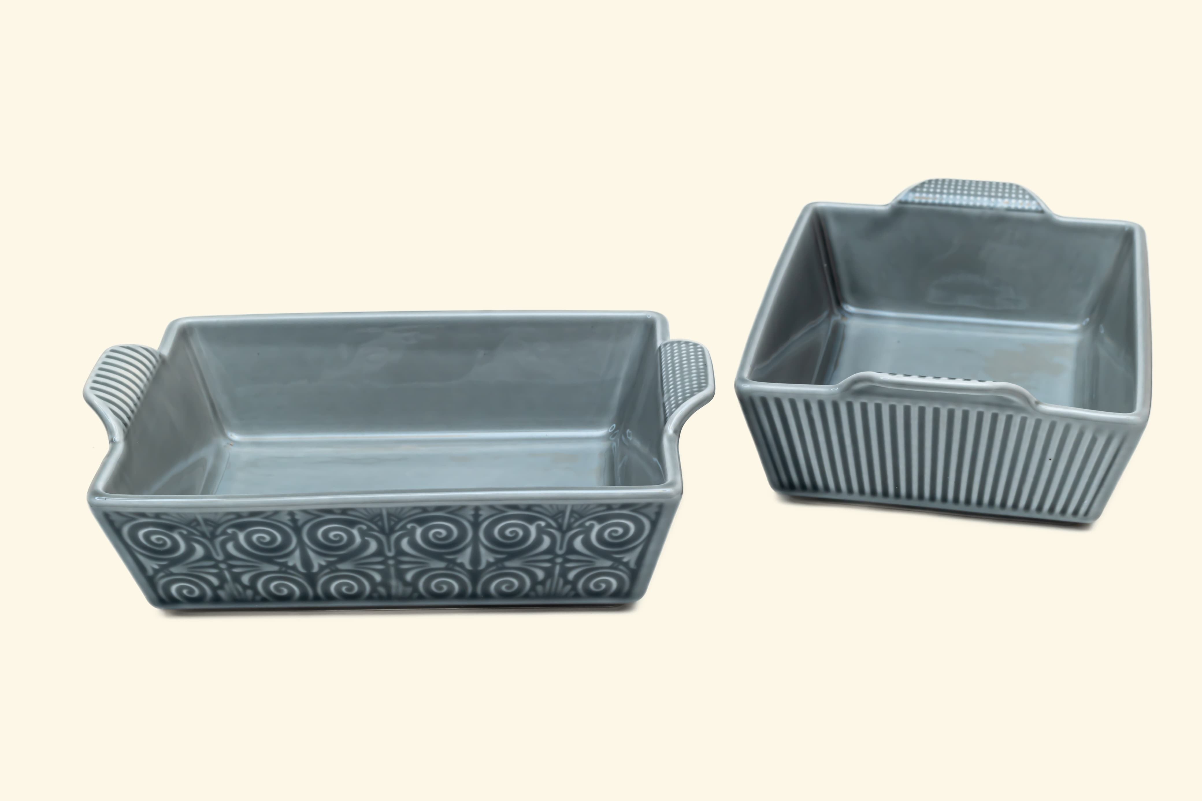 Set of 2 Rectangular ceramic Dish