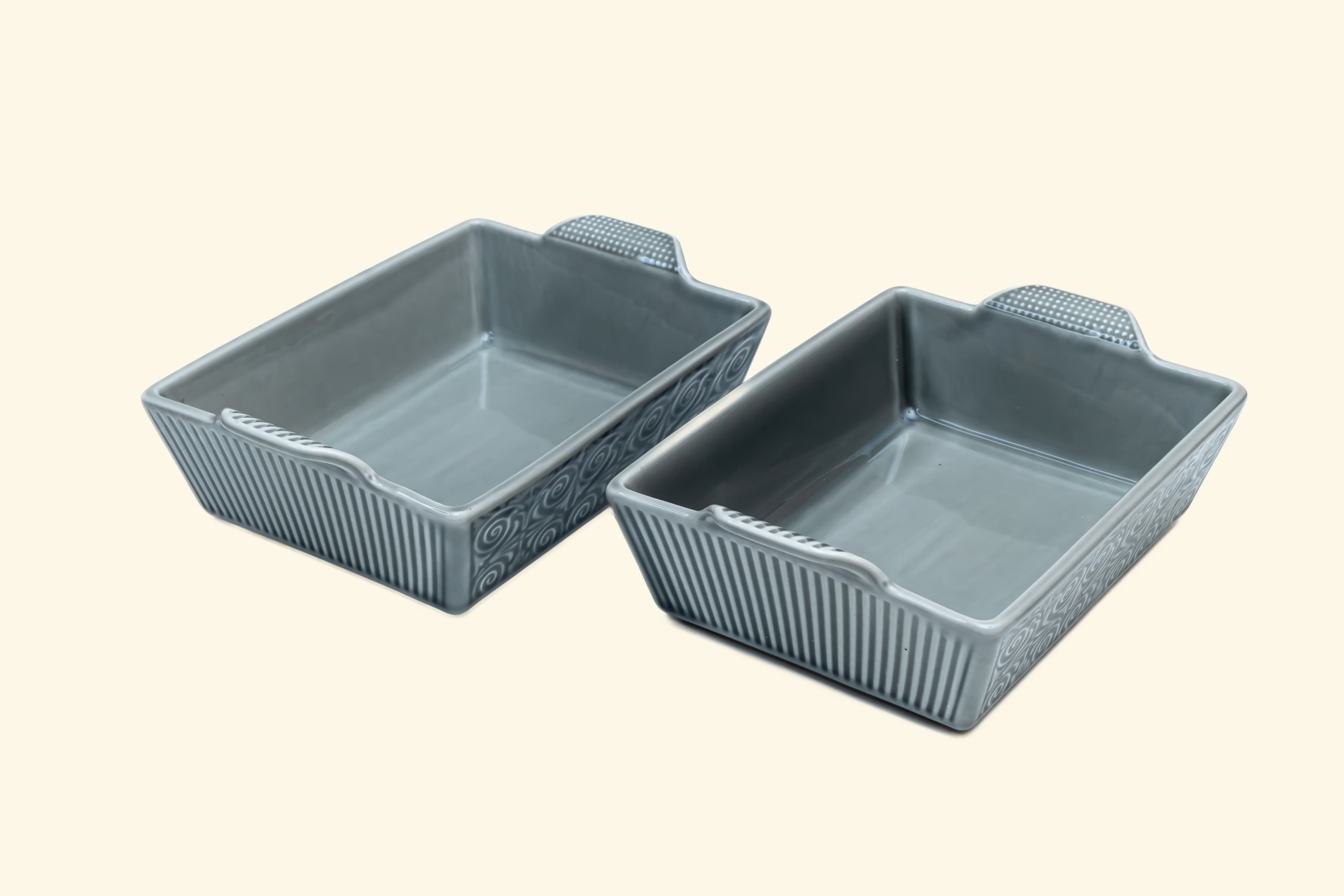 Set of 2 Rectangular ceramic Dish