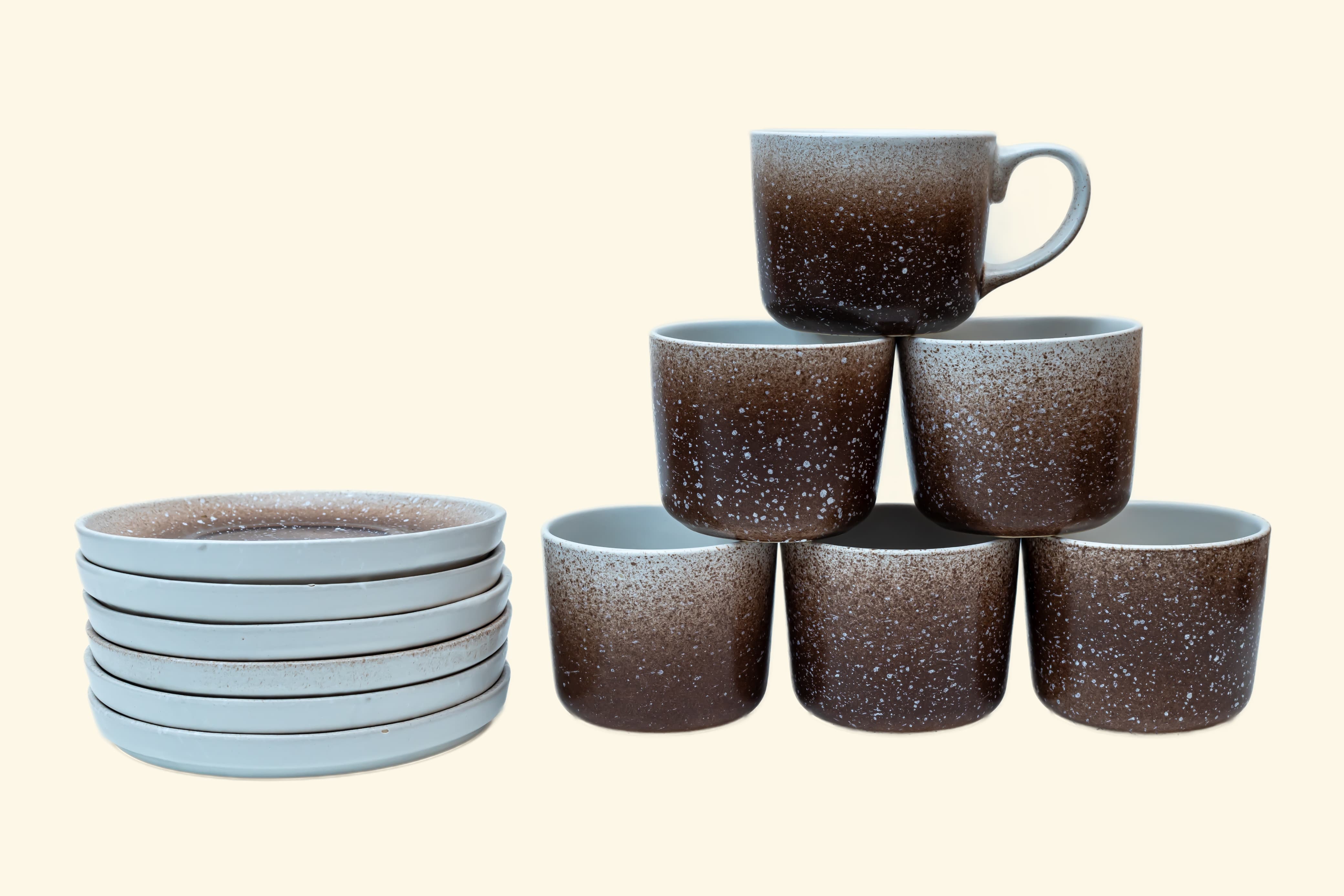 Ceramic Cup & Saucer (Set Of 6+6)