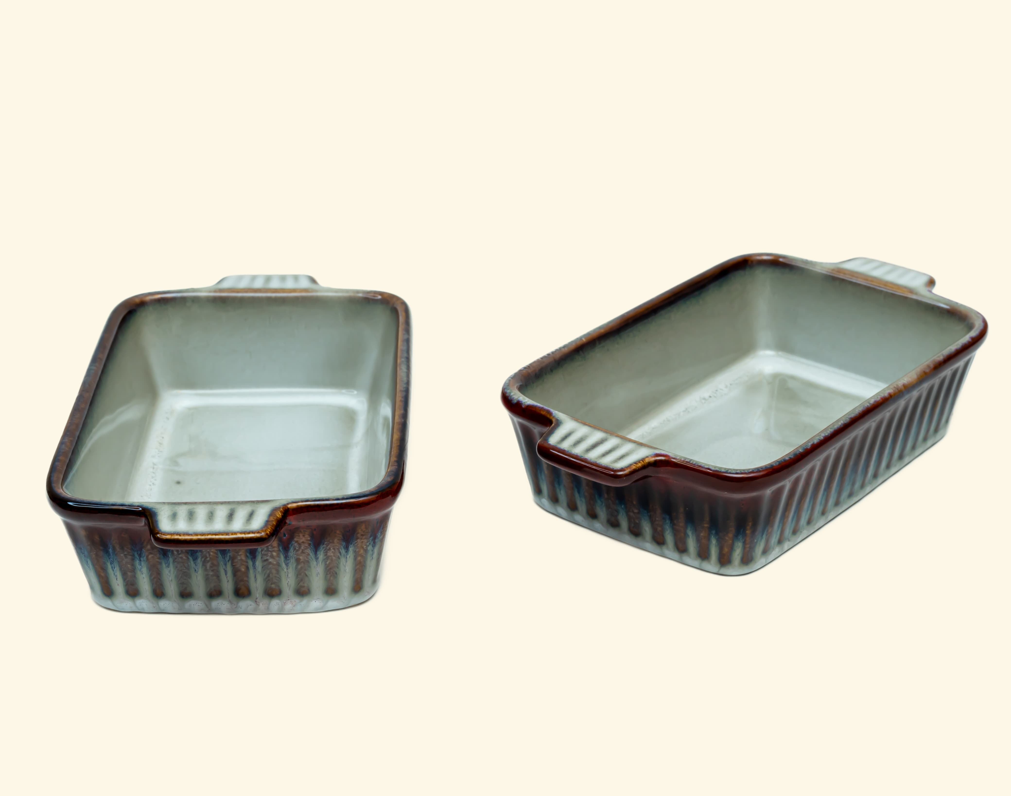 Set of 2 Rectangular ceramic Dish