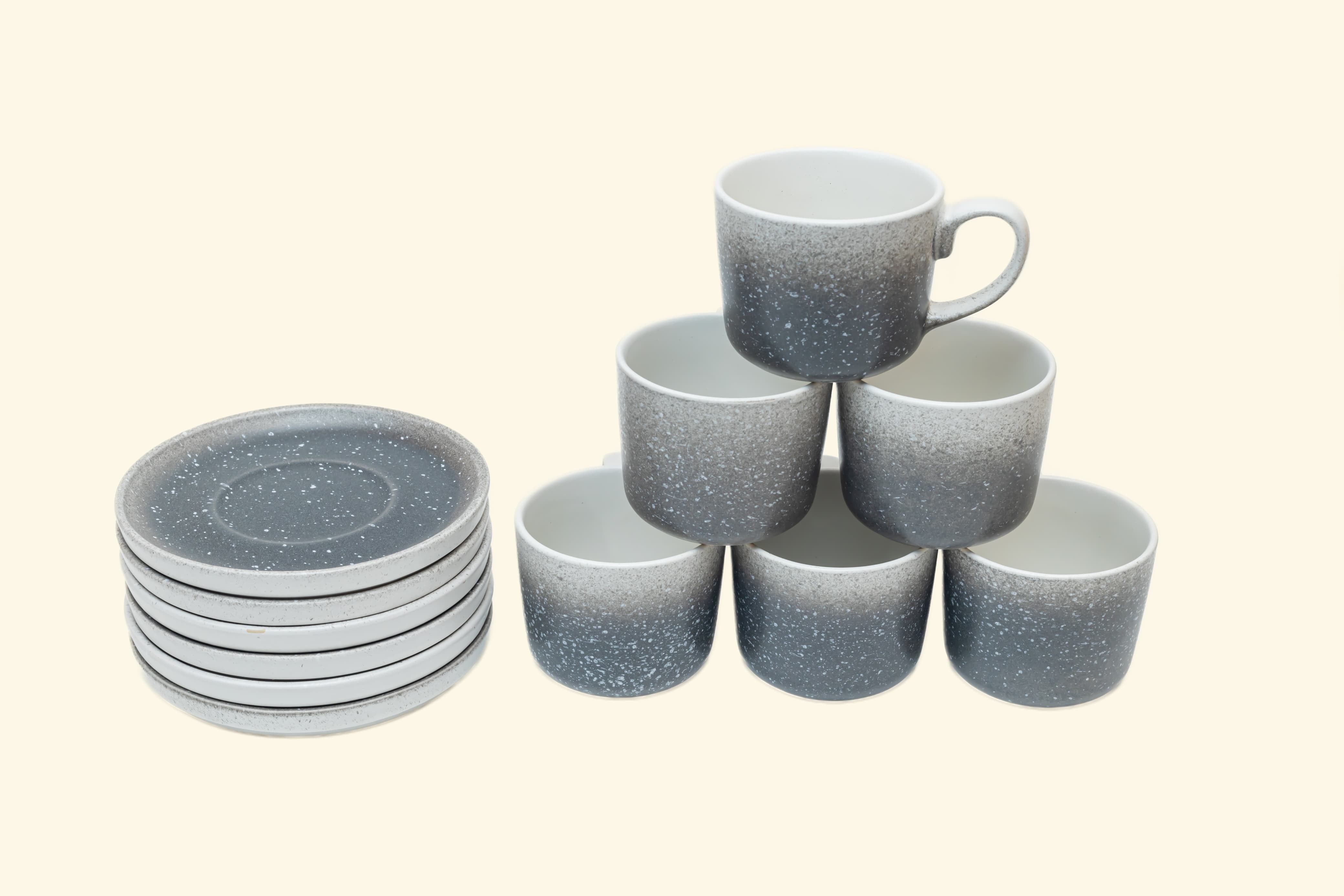 Ceramic Cup & Saucer (Set Of 6+6)