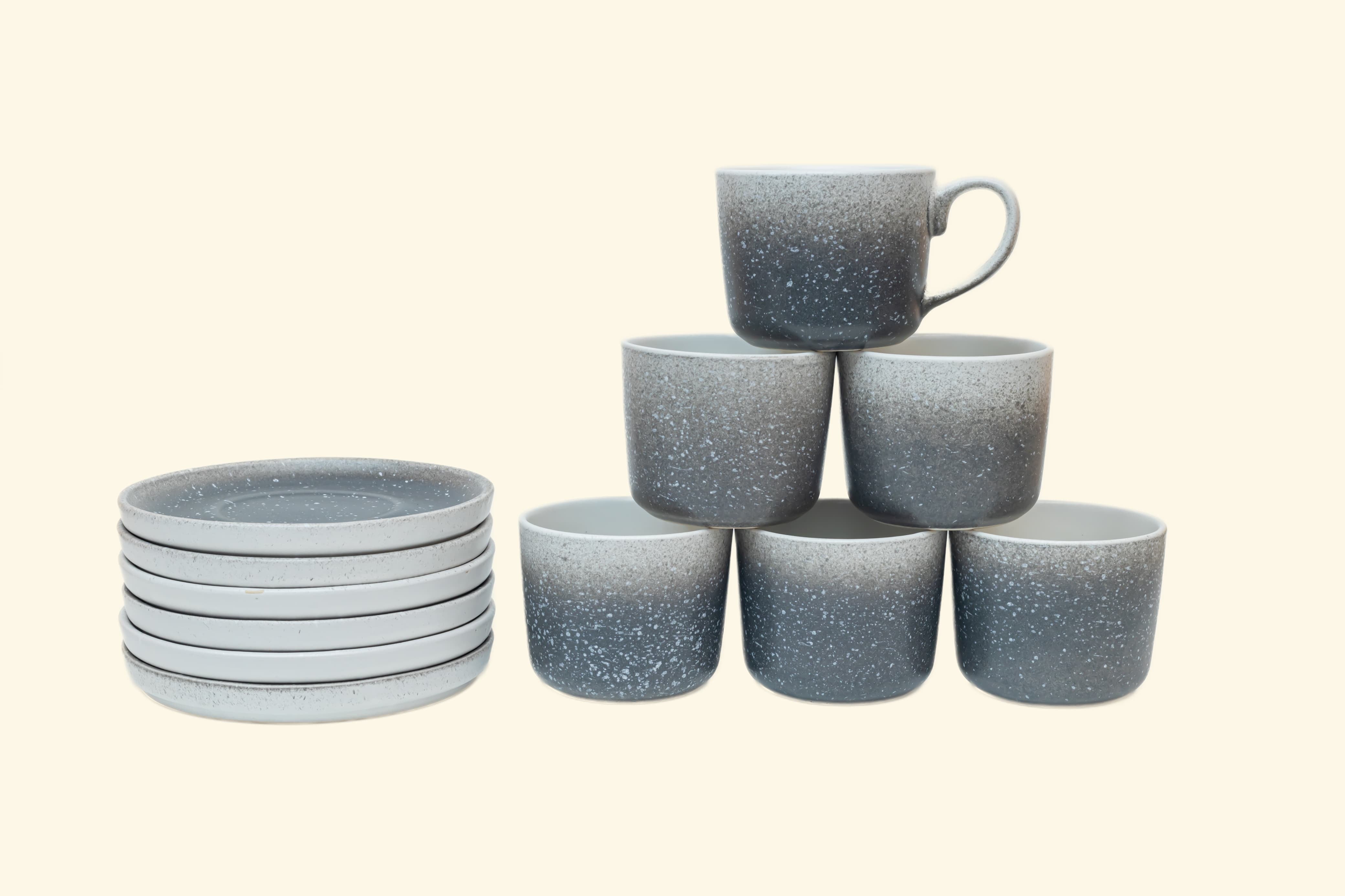 Ceramic Cup & Saucer (Set Of 6+6)