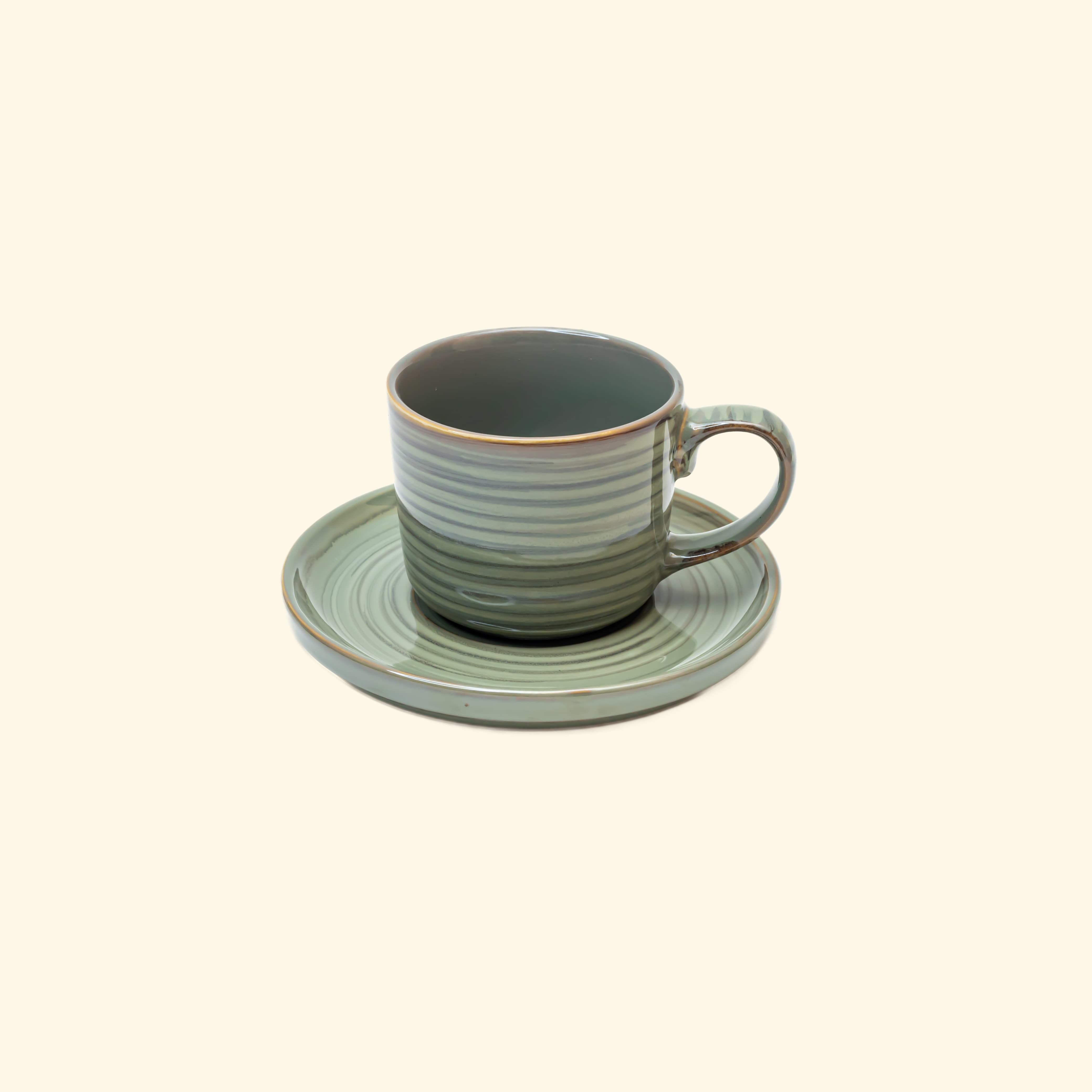 Ceramic Cup & Saucer (Set Of 6+6)